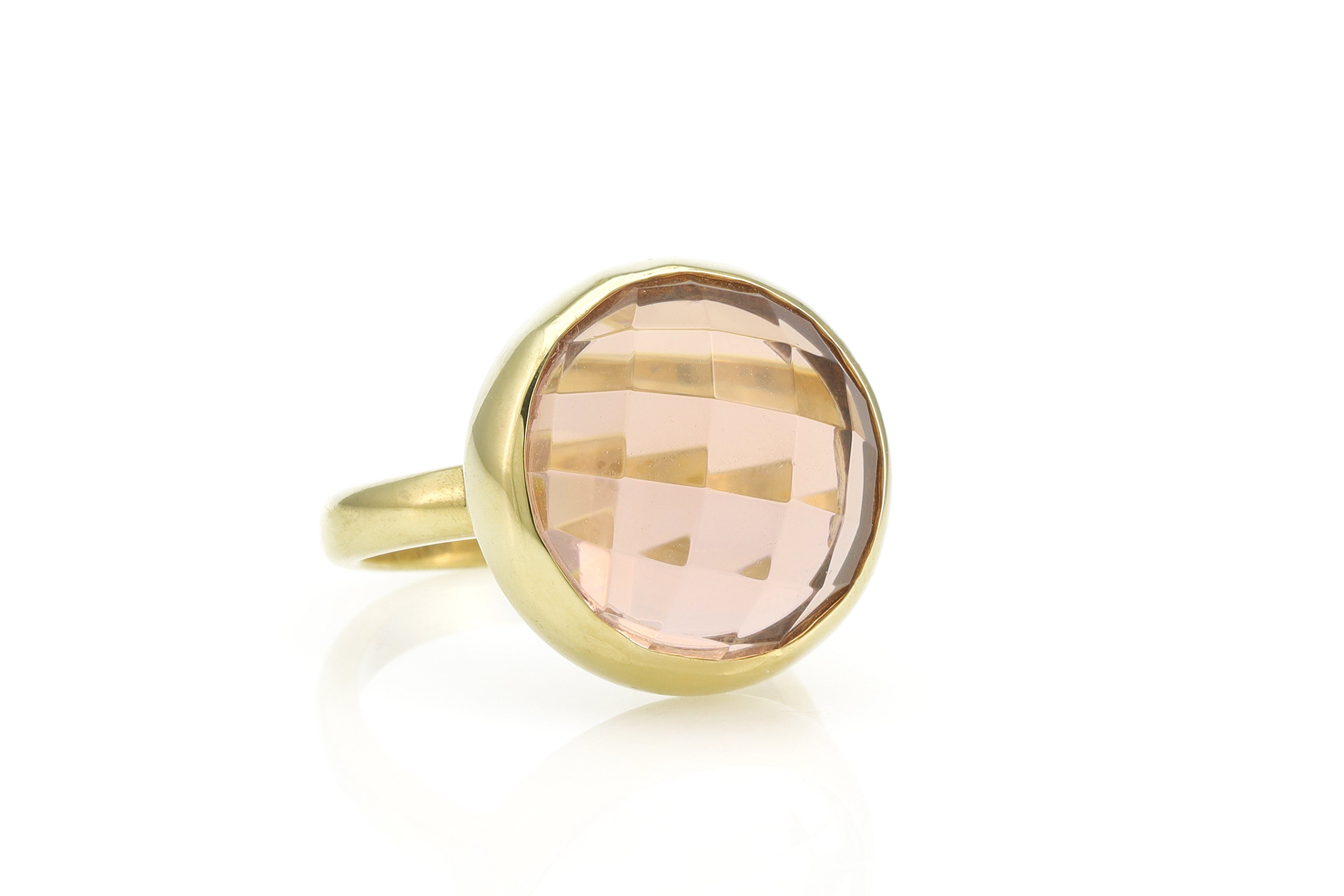 Morganite Bezel Set Gold Filled Round Ring Rings Anemone Limited