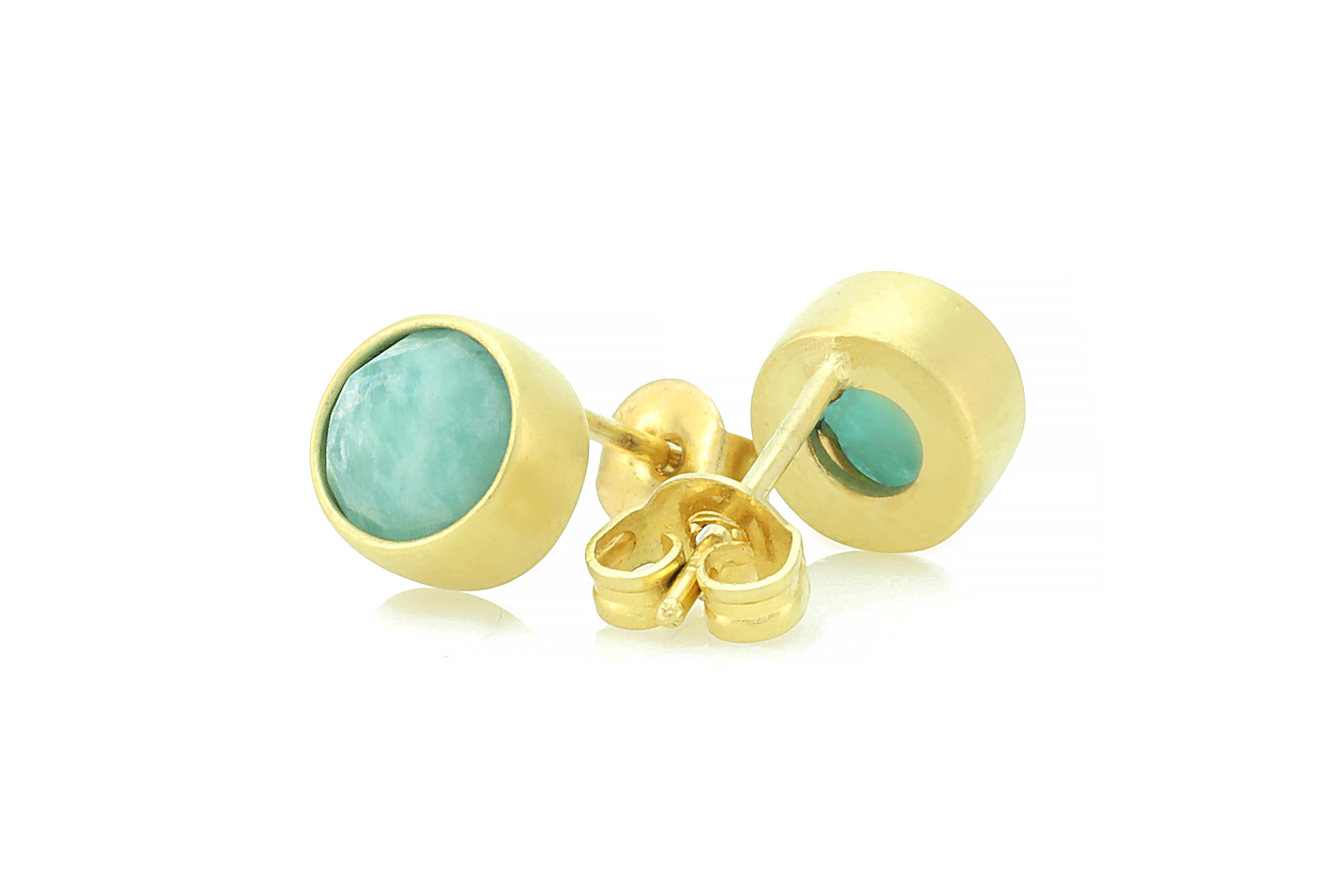 Dainty 14k Gold Amazonite Stud Earrings Earrings Anemone Limited