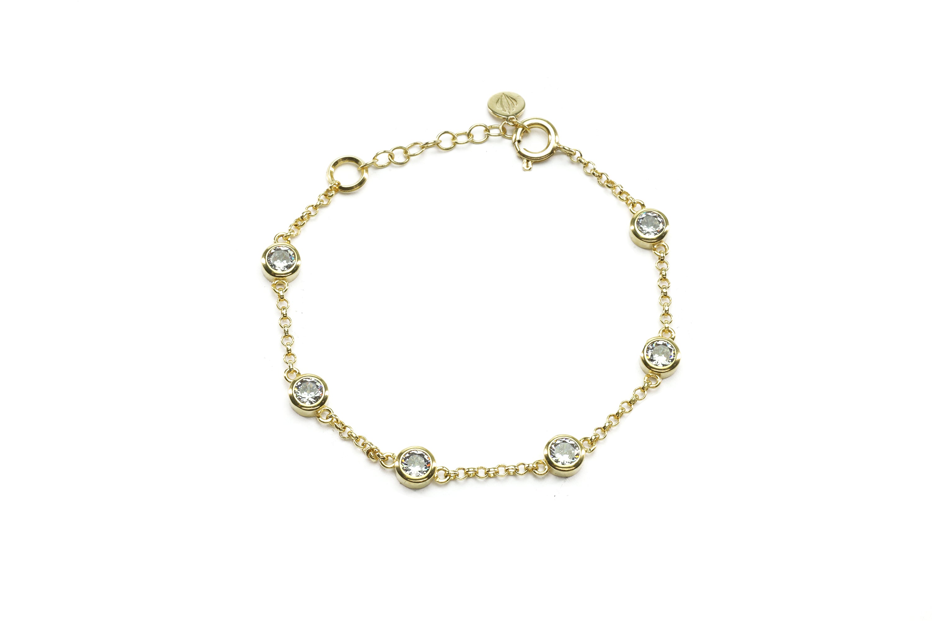 6 Cubic Zirconia Charms Gold Chain Bracelet Bracelets Anemone Unique