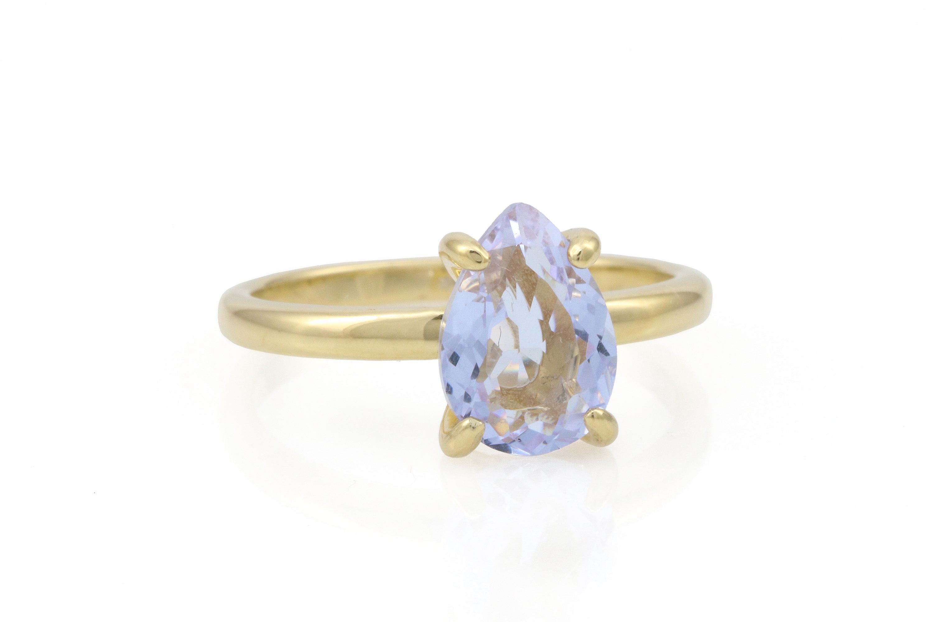 Solitaire Pear Tanzanite Ring in Gold Rings Anemone Unique