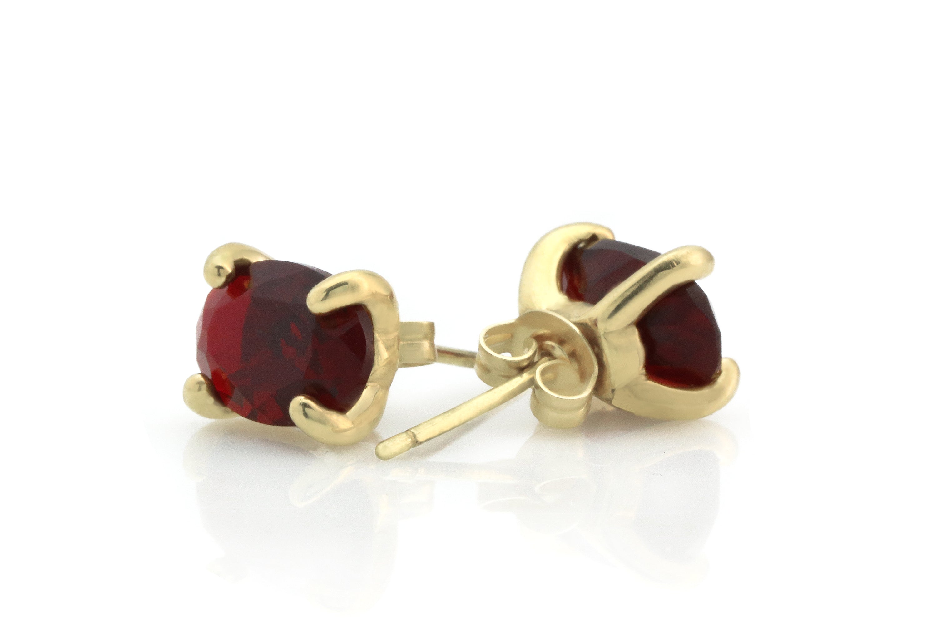 Simple Garnet Gold Stud Earrings Earrings Anemone Unique