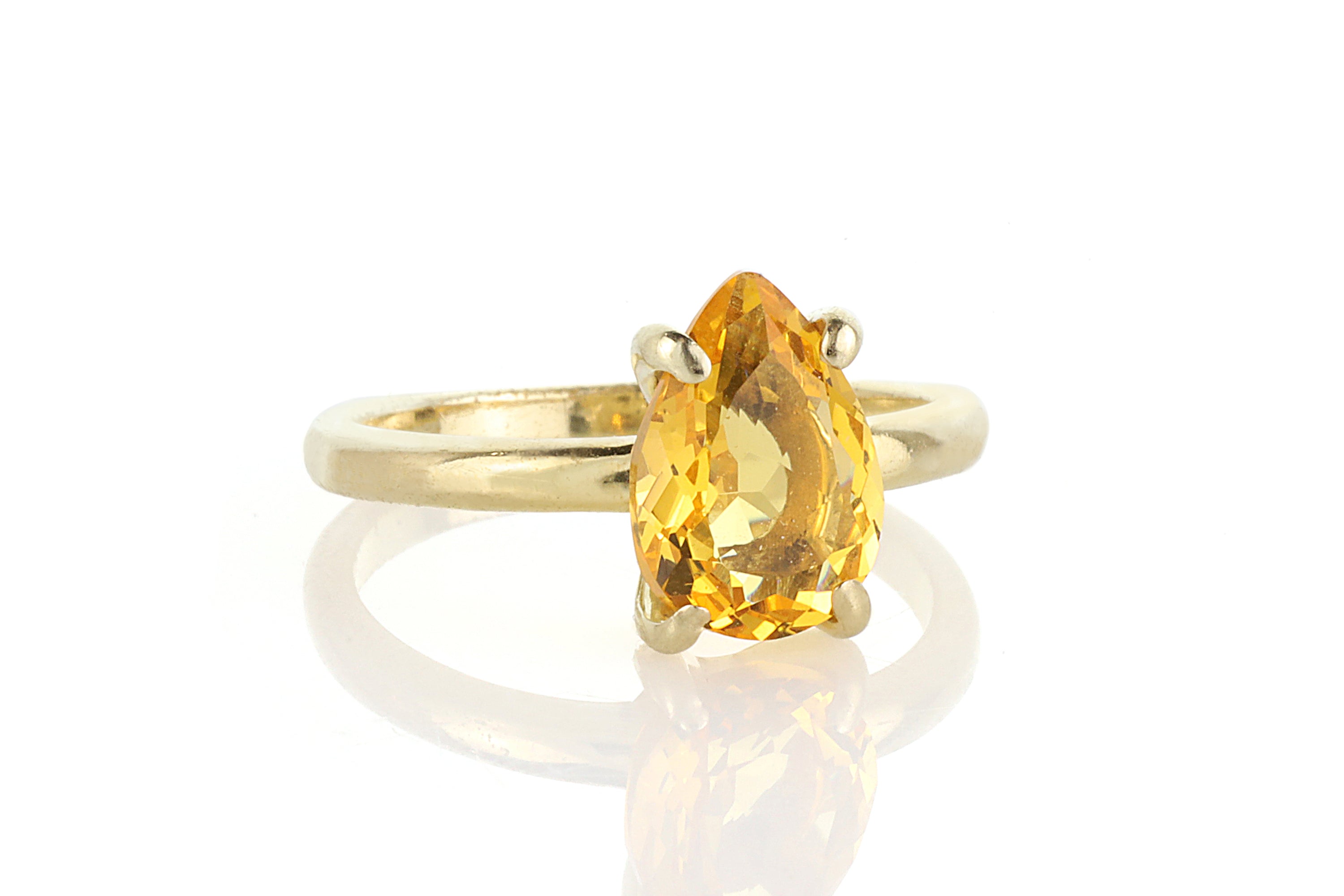Yellow Citrine Ring in 14k Gold Rings Anemone Unique