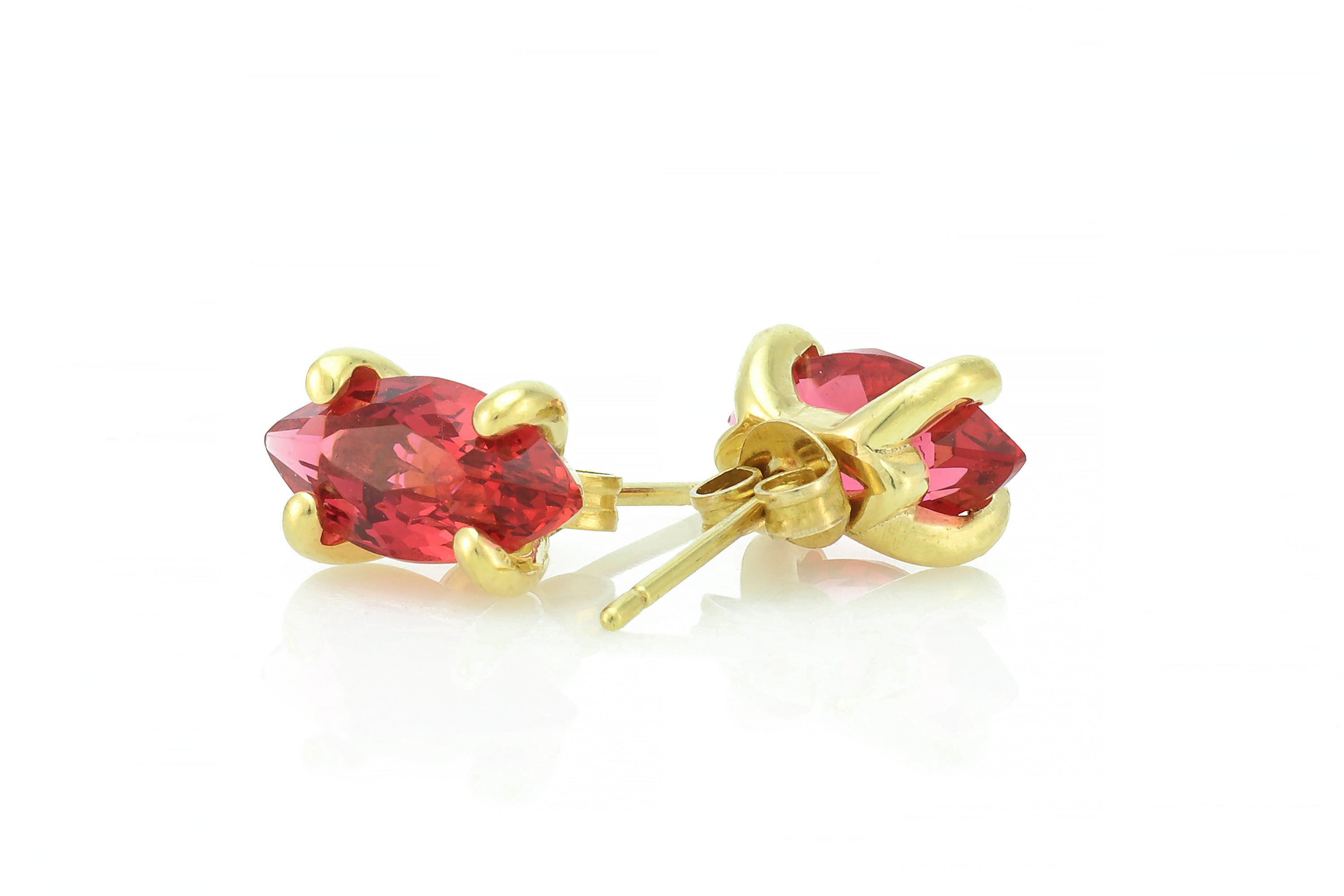 Fine Dainty Gold Marquise Cut Tourmaline Earrings Earrings Anemone Unique