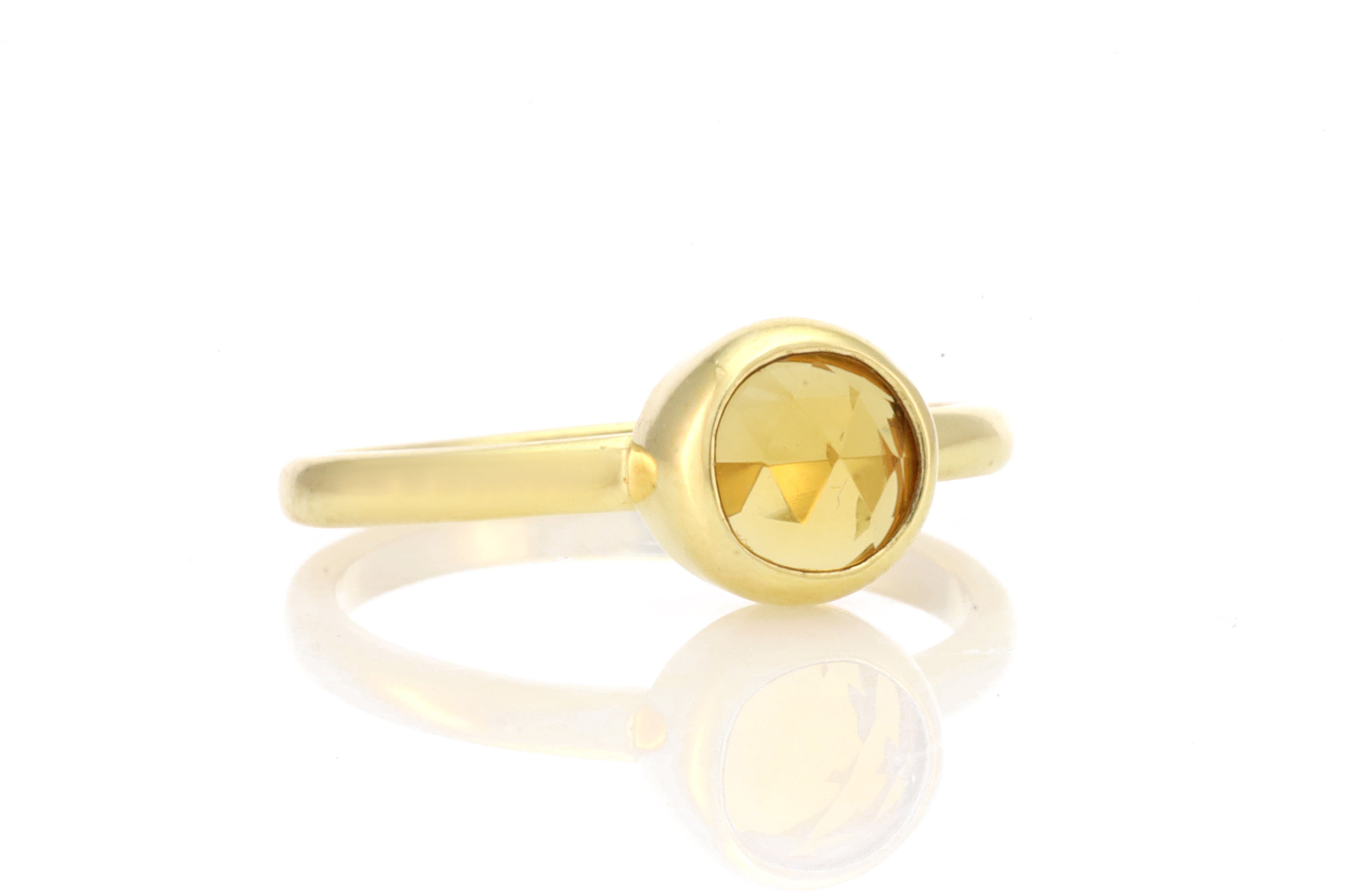 Citrine Bezel Set Delicate Engagement Sterling Silver Ring Rings Anemone Limited