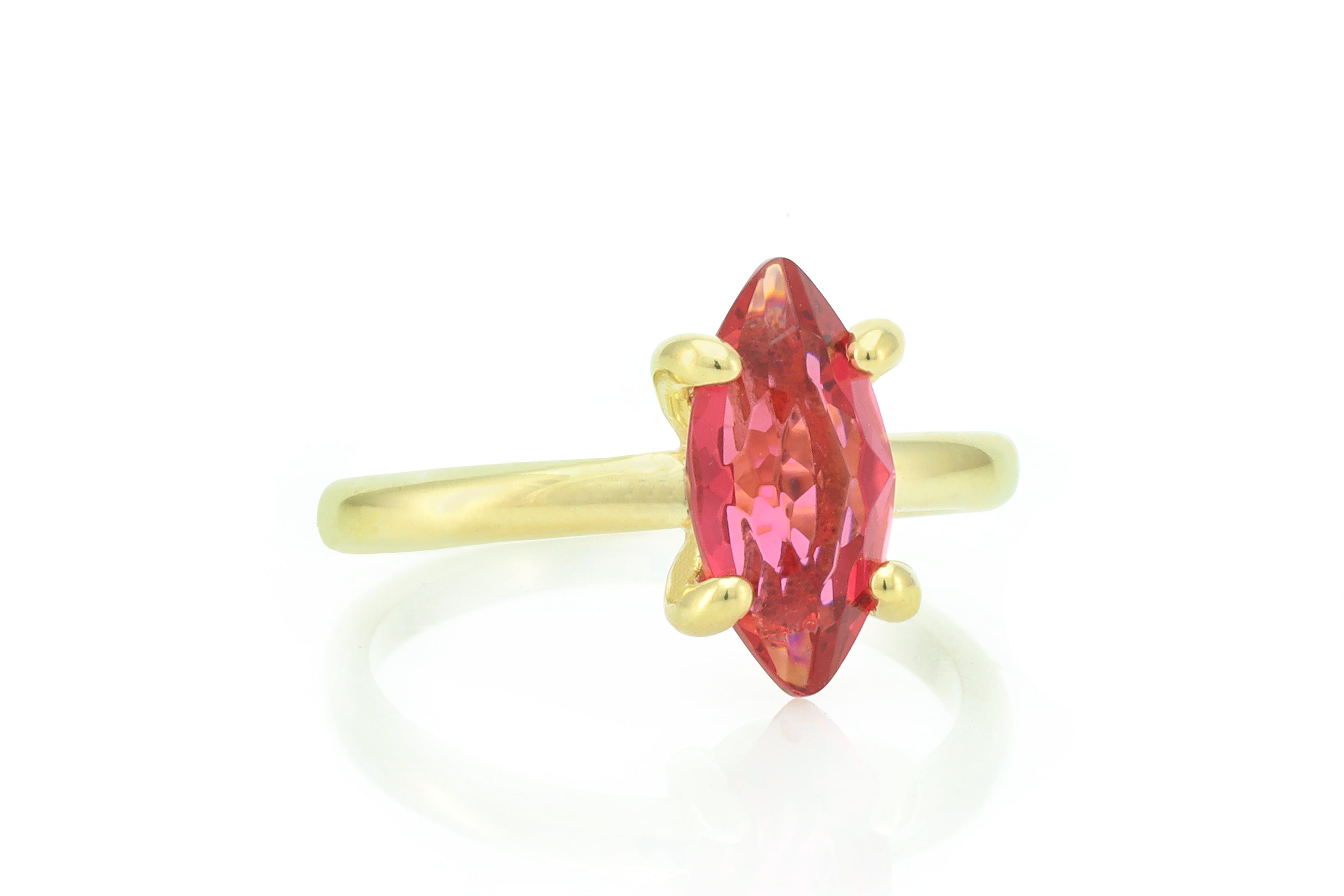 Vertical Setting Pink Tourmaline Solid Gold Ring Rings Anemone Unique