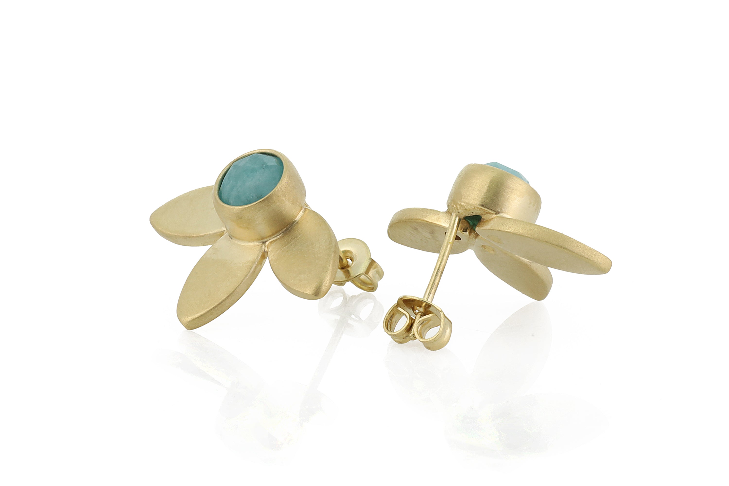Flower Inspirational Gold Amazonite Earrings Earrings Anemone Limited