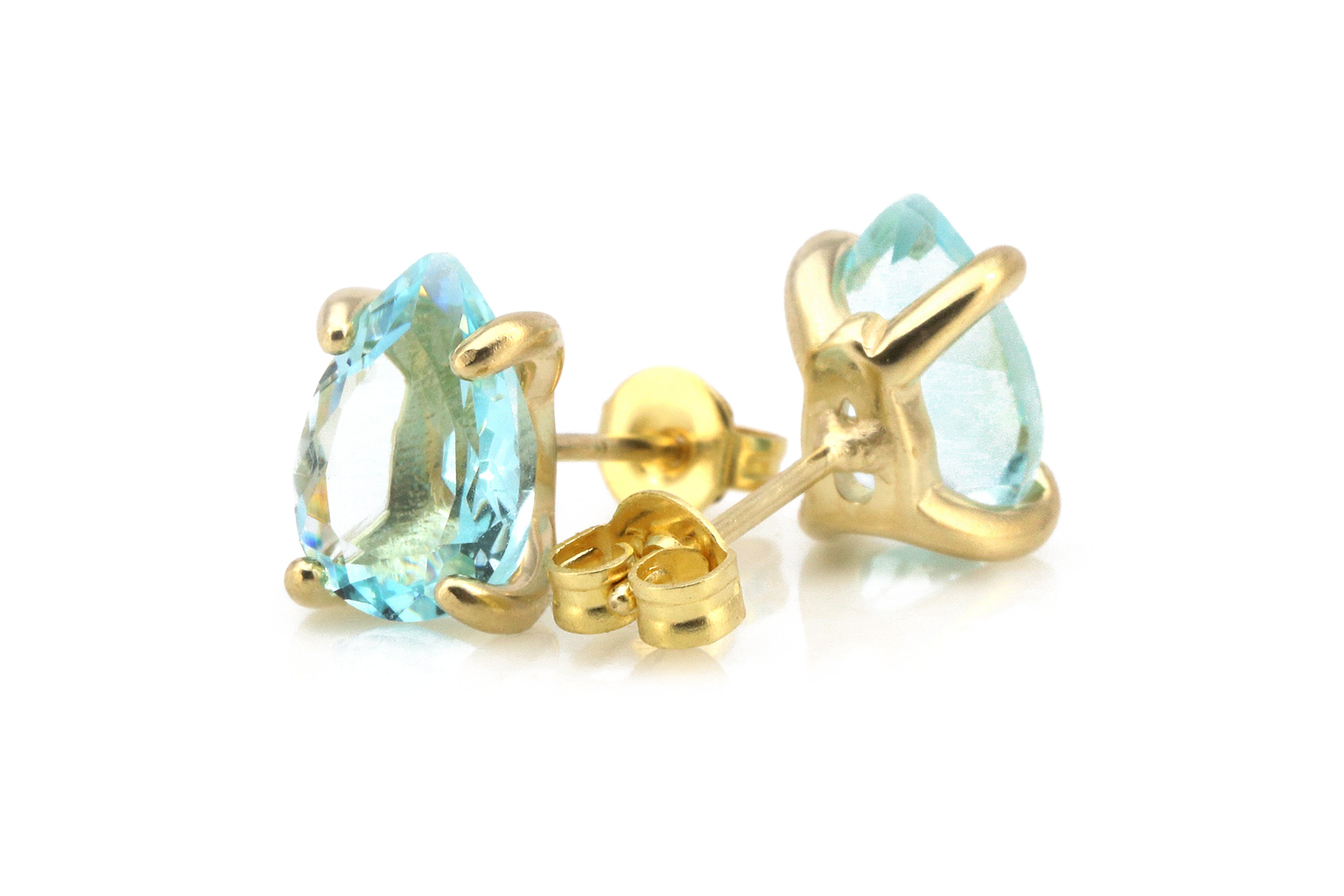 Dainty Topaz Gold Earrings Earrings Anemone Unique