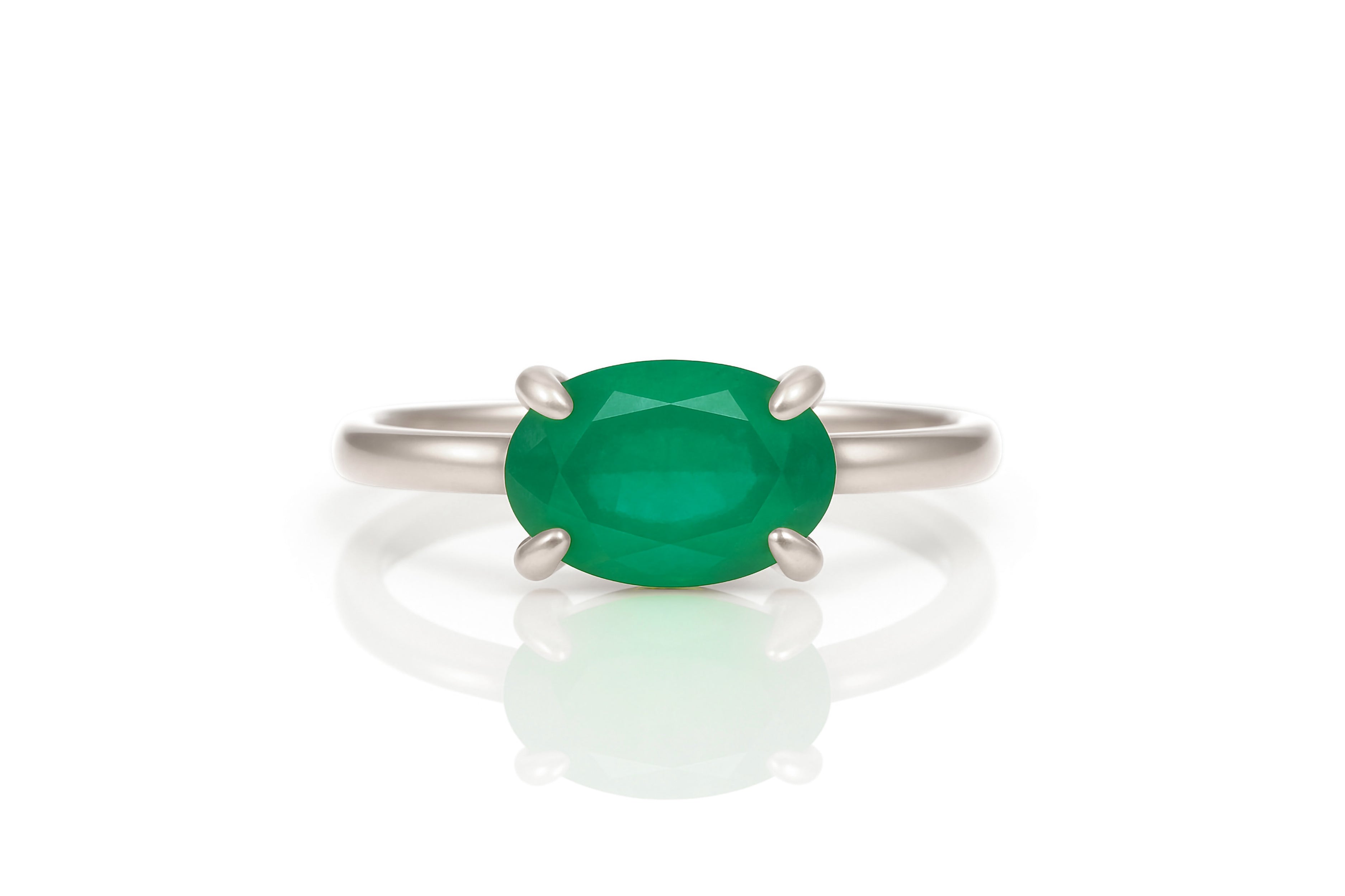 Green Onyx Ring in 925 Sterling Silver Rings Anemone Unique