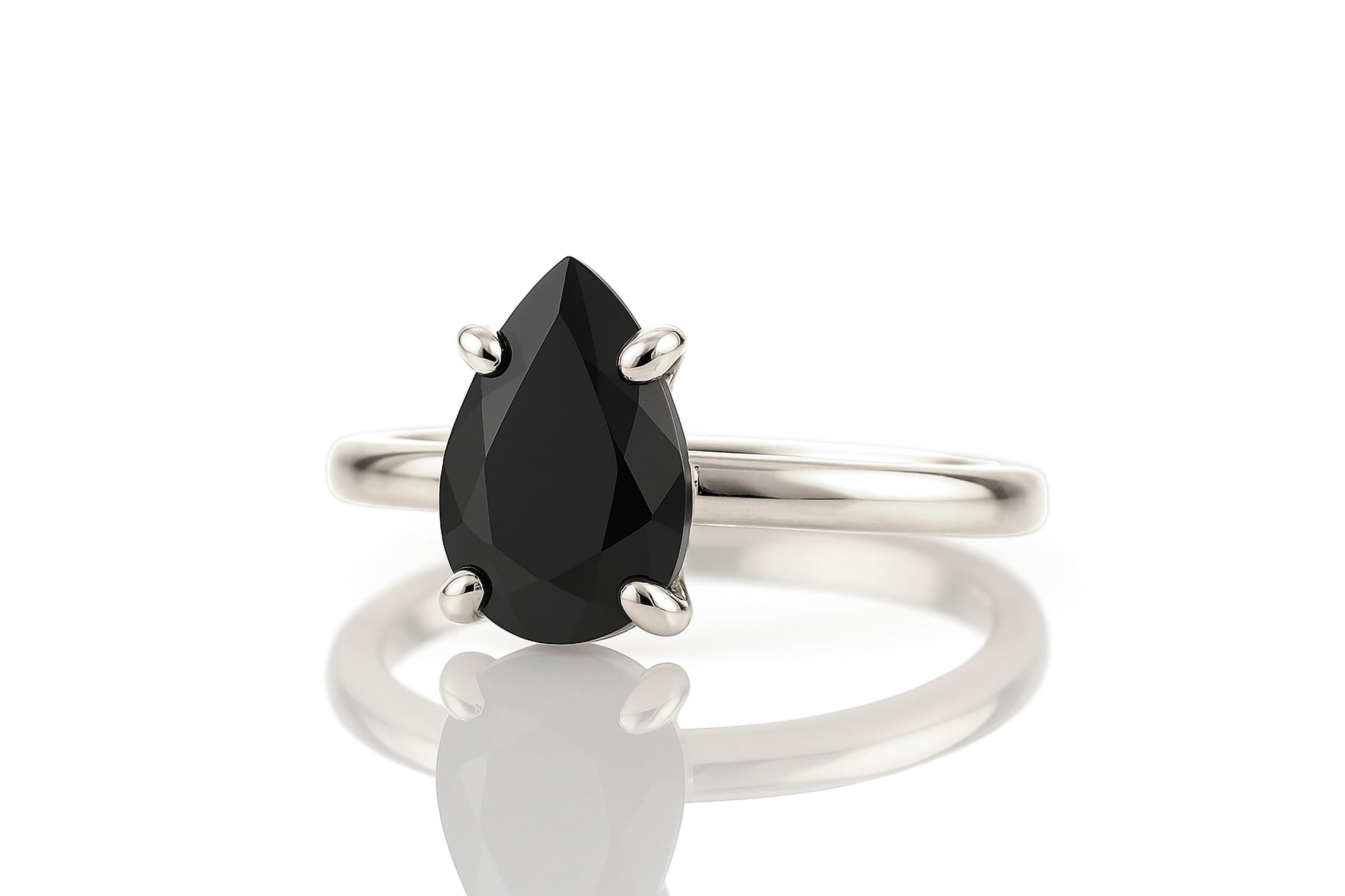 Timeless Black Onyx in 14k Rose Gold Rings Anemone Jewelry