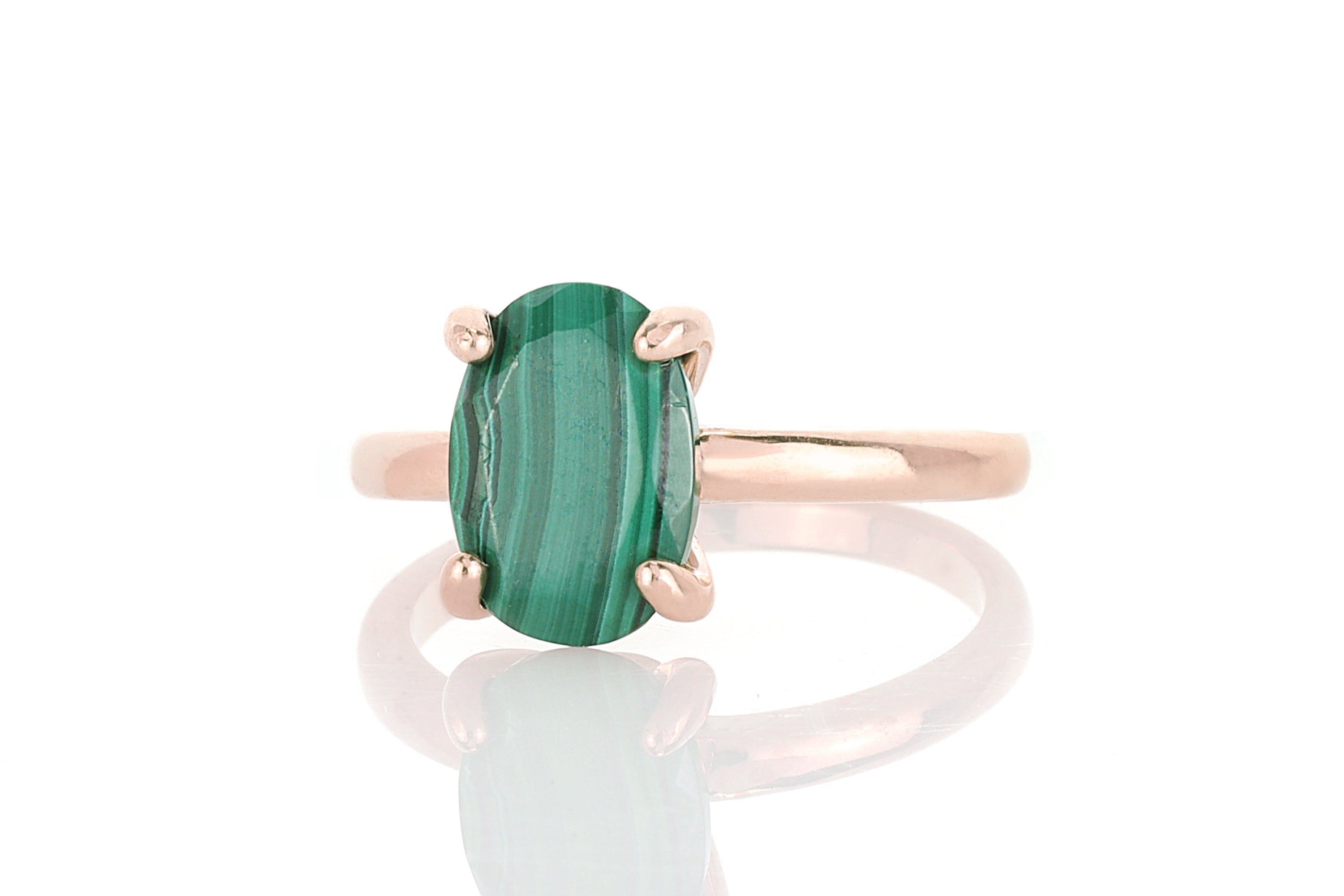 Vibrant Oval Malachite Gold Ring Rings Anemone Unique