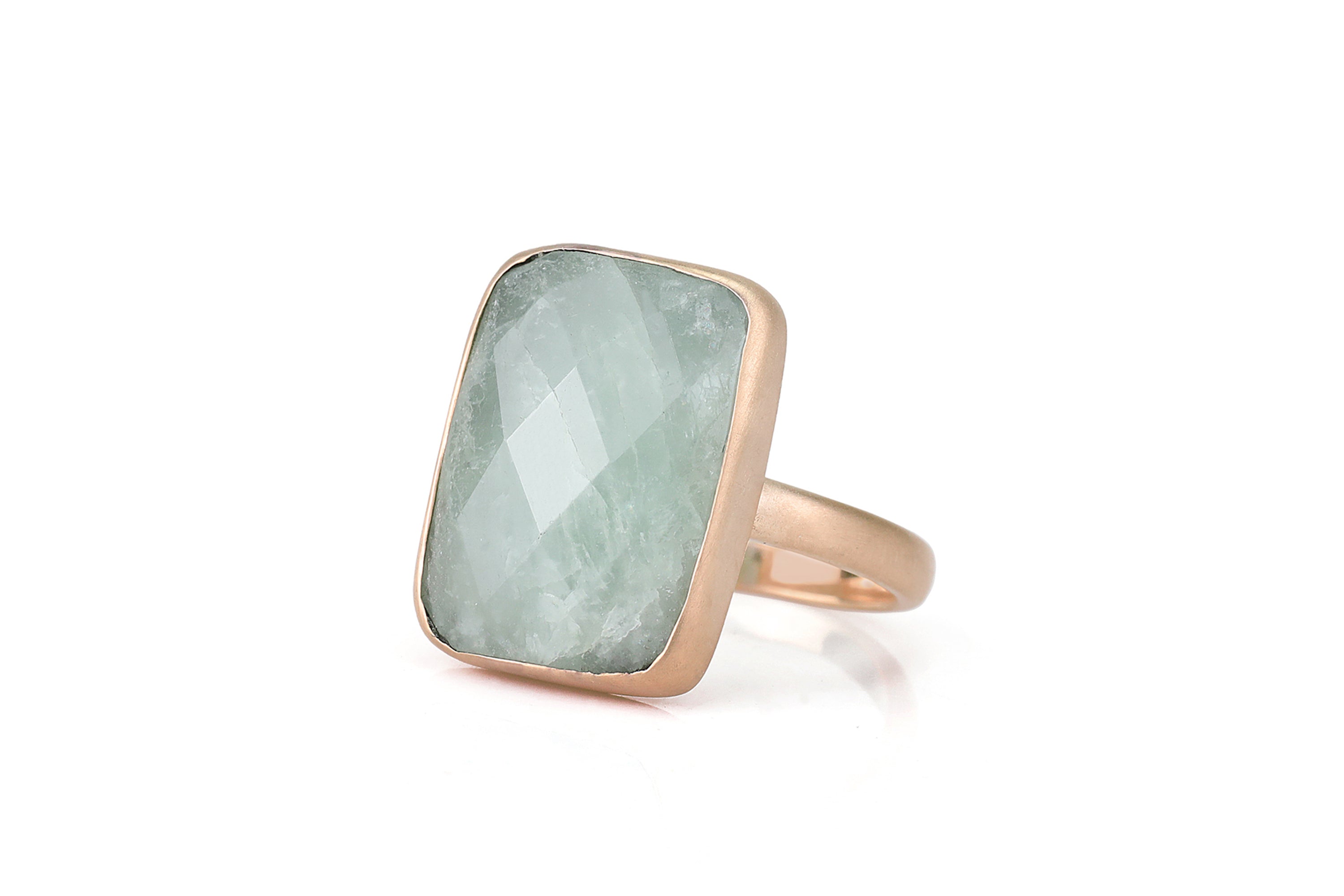 925 Sterling Silver Rectangular Aquamarine Ring Rings Anemone Limited