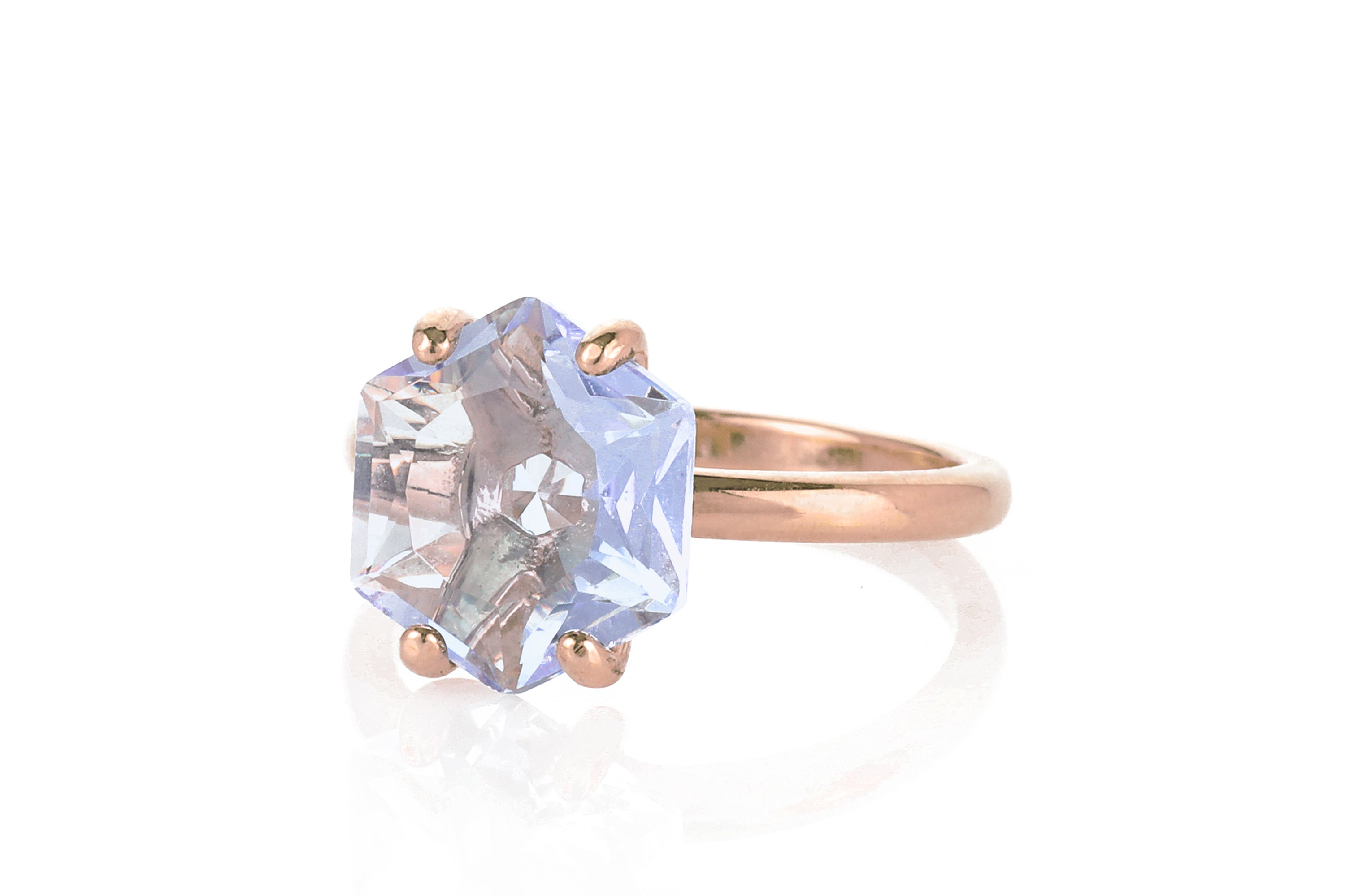 Rose Gold Tanzanite Solitaire Ring Rings Anemone Unique