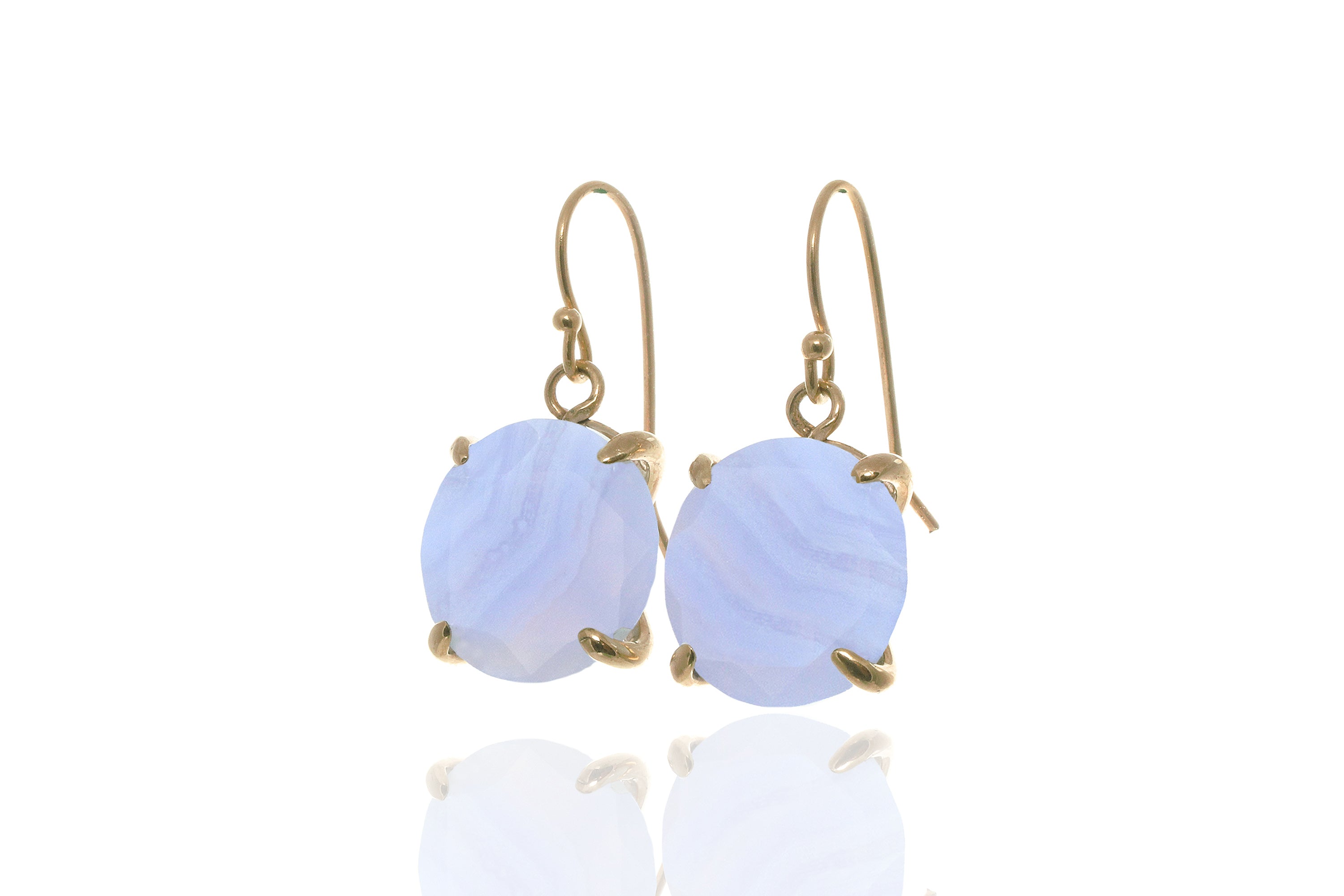 Chic Gold Dangling Lace Agate Earrings Earrings Anemone Jewelry