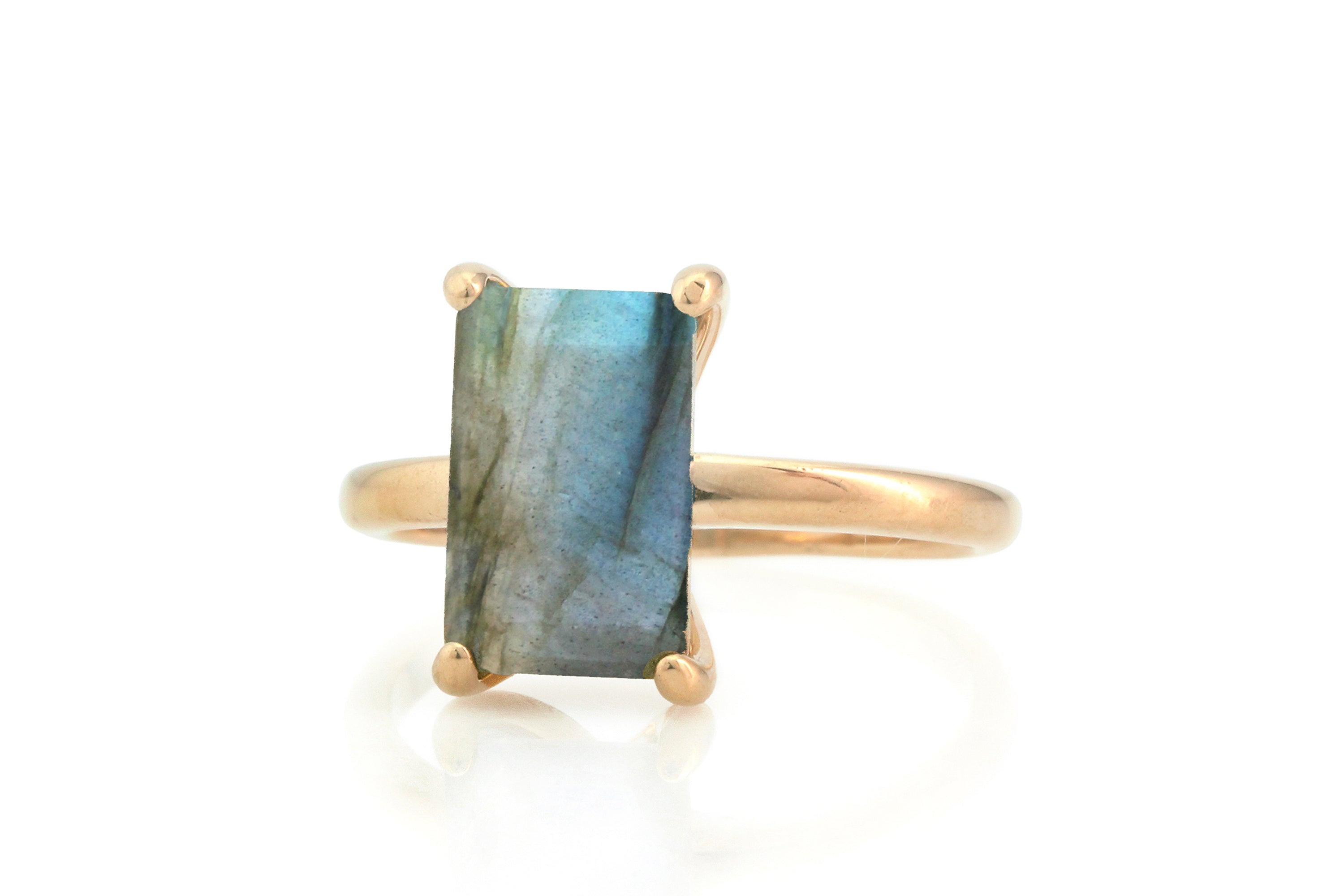 Unique Labradorite Ring in Rose Gold Rings Anemone Unique