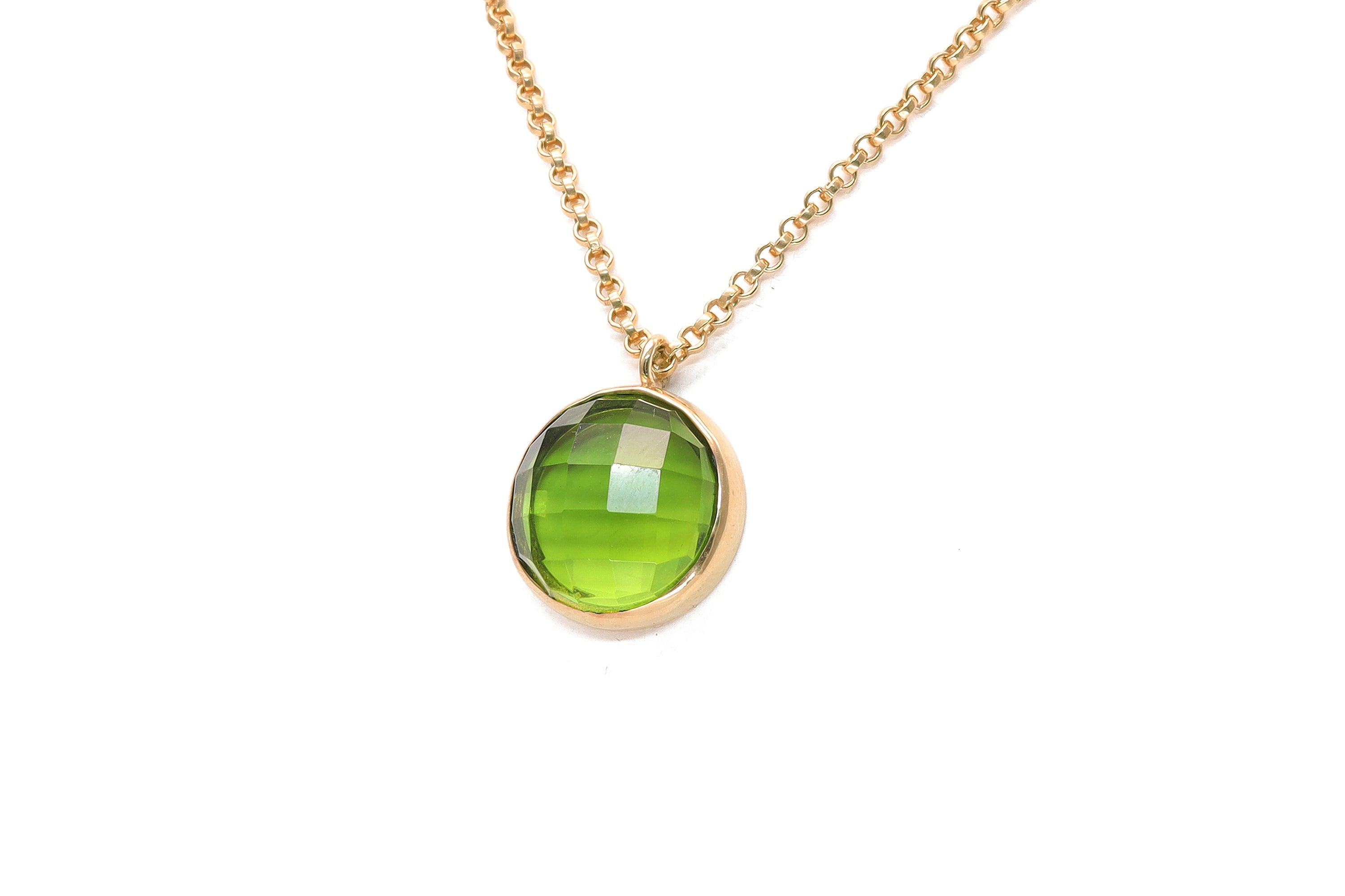 Handmade Bezel Set Peridot Pendant Silver Necklace necklaces Anemone Limited