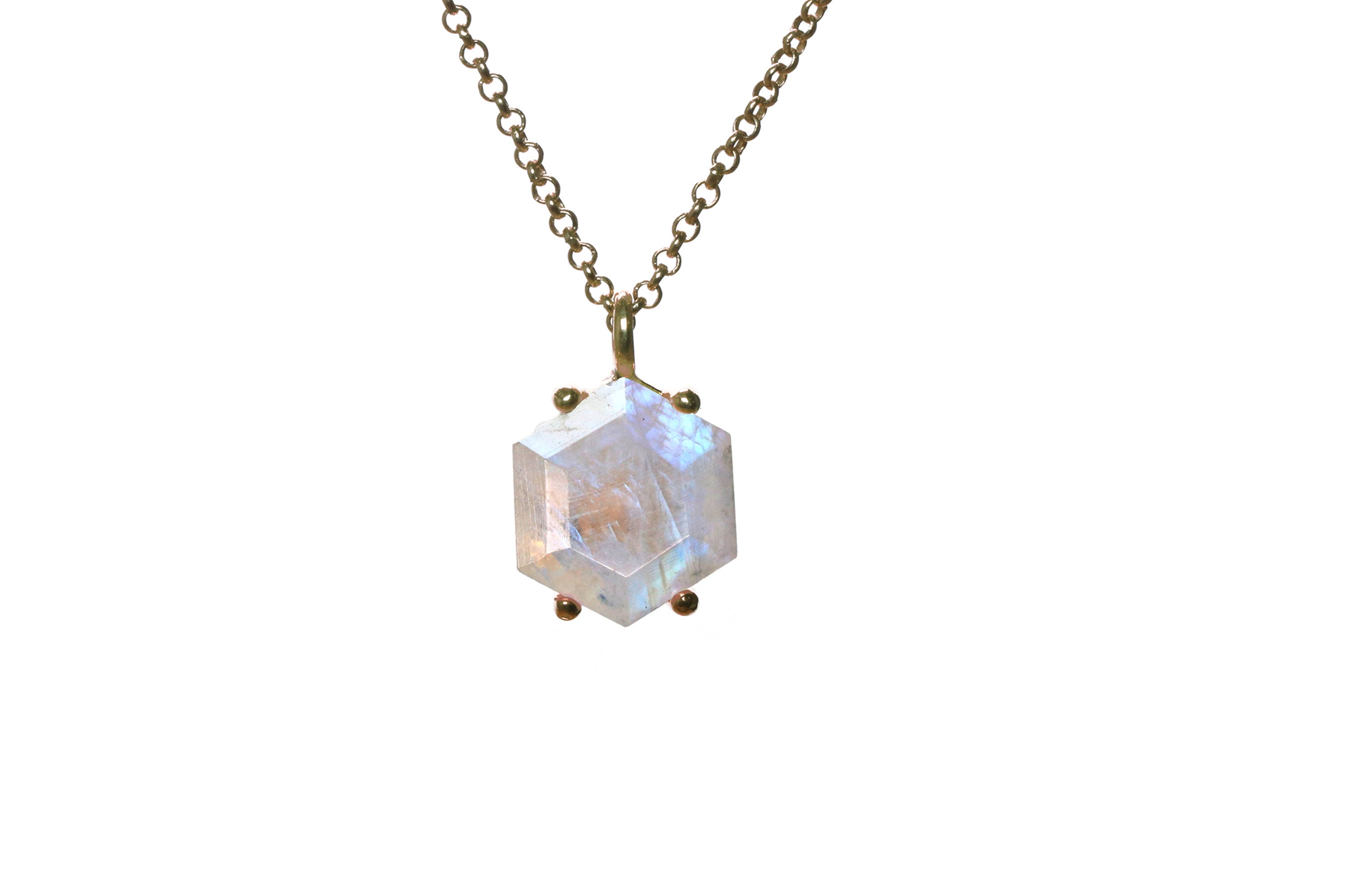 Elegant Moonstone Necklace in 14k Gold necklaces Anemone Unique