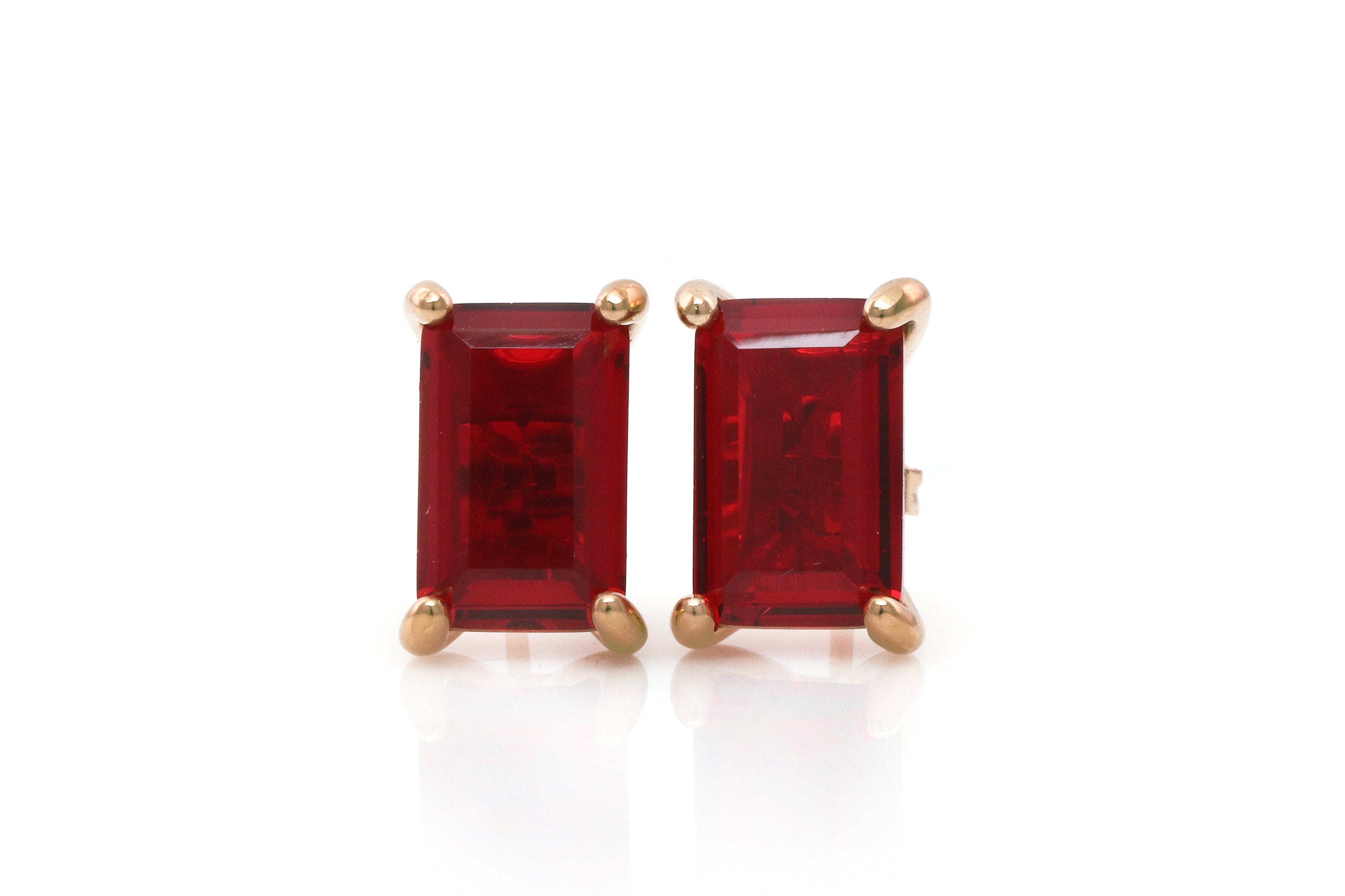 Vibrant Rose Gold Ruby Stud Earrings Earrings Anemone Unique