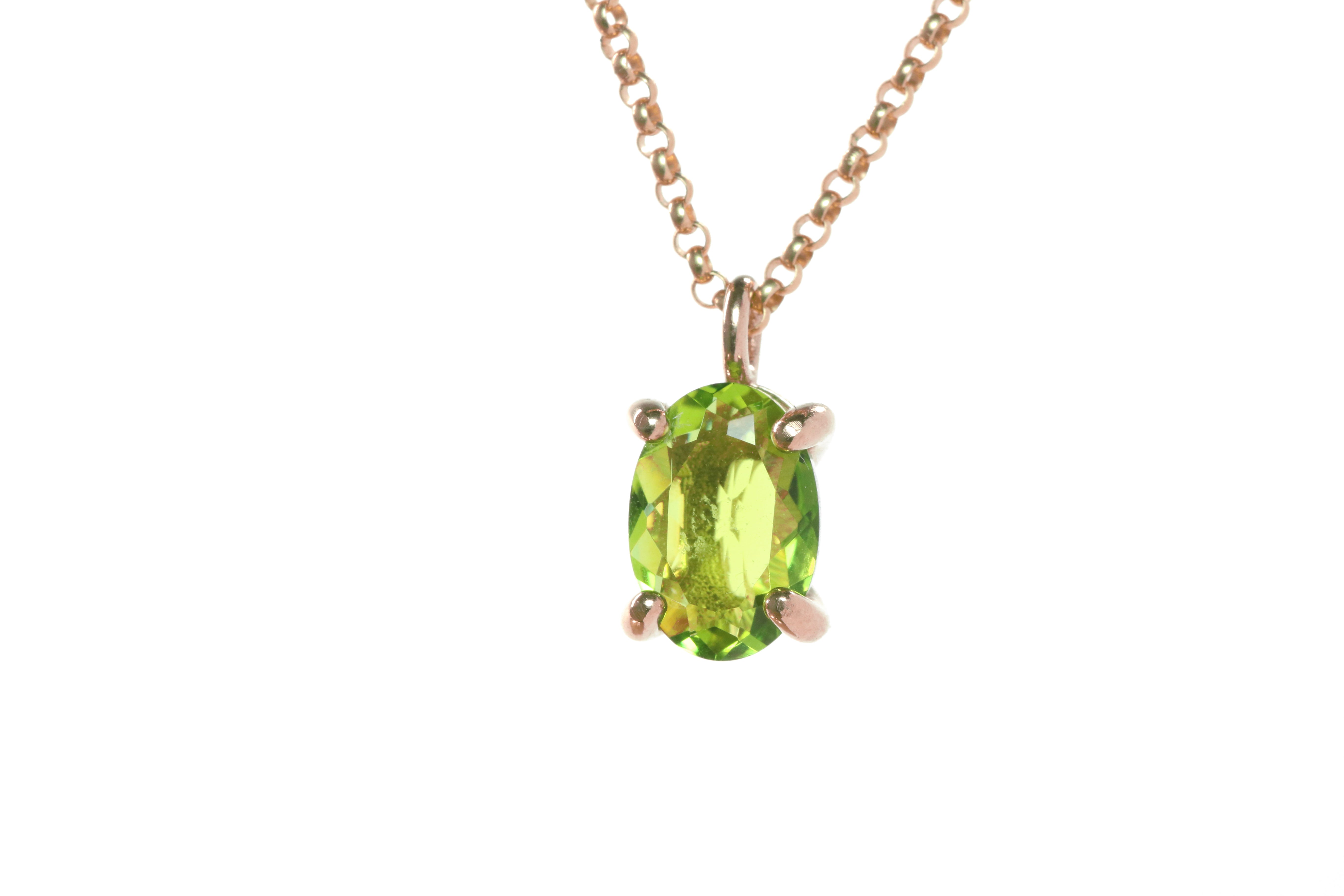 Delicate Peridot 14k Gold Necklace necklaces Anemone Unique
