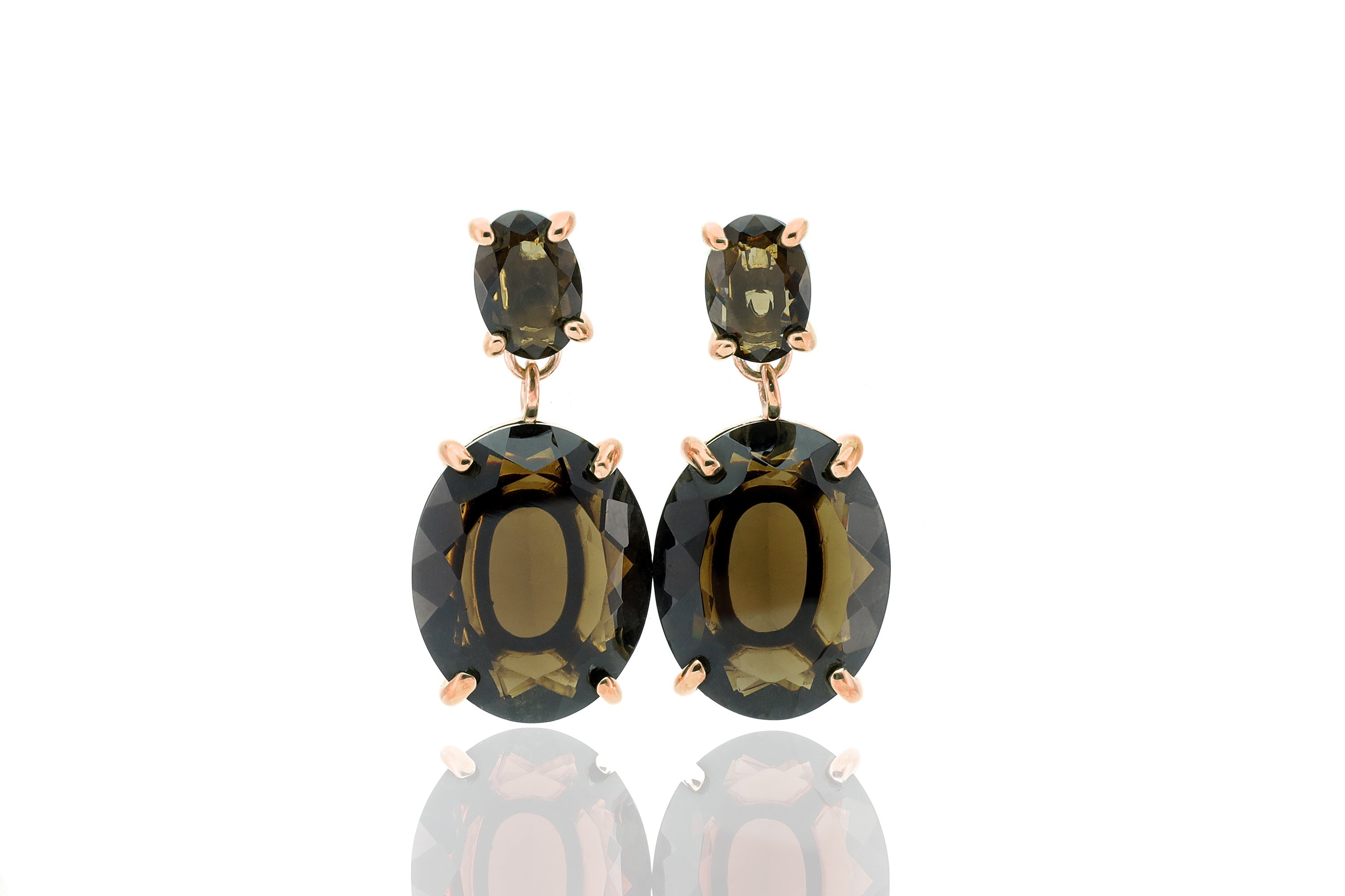 Smoky Quartz Gemstone Gold Earrings Earrings Anemone Jewelry