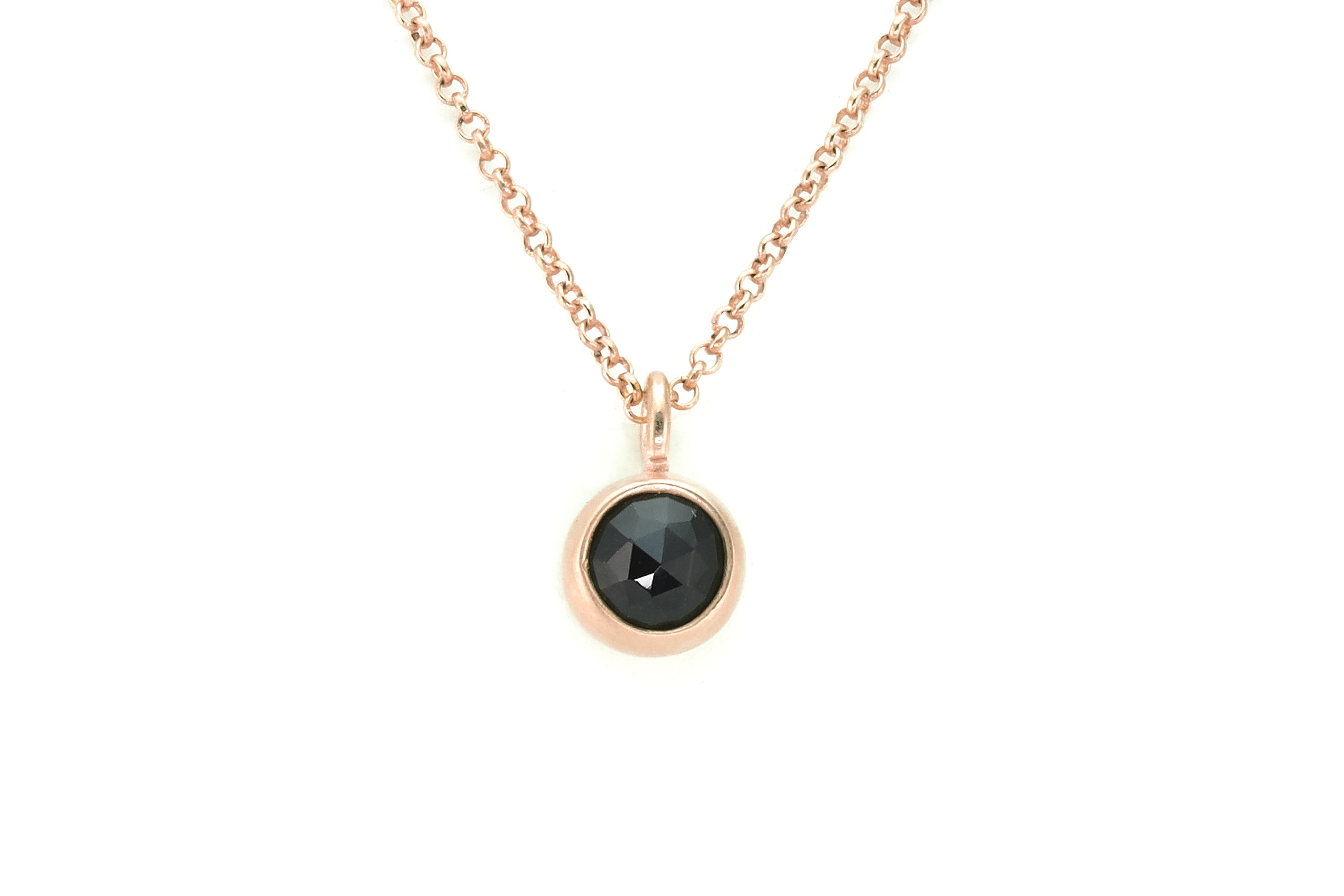 Black Onyx Minimalist Bezel Set Gold Pendant Necklace necklaces Anemone Limited