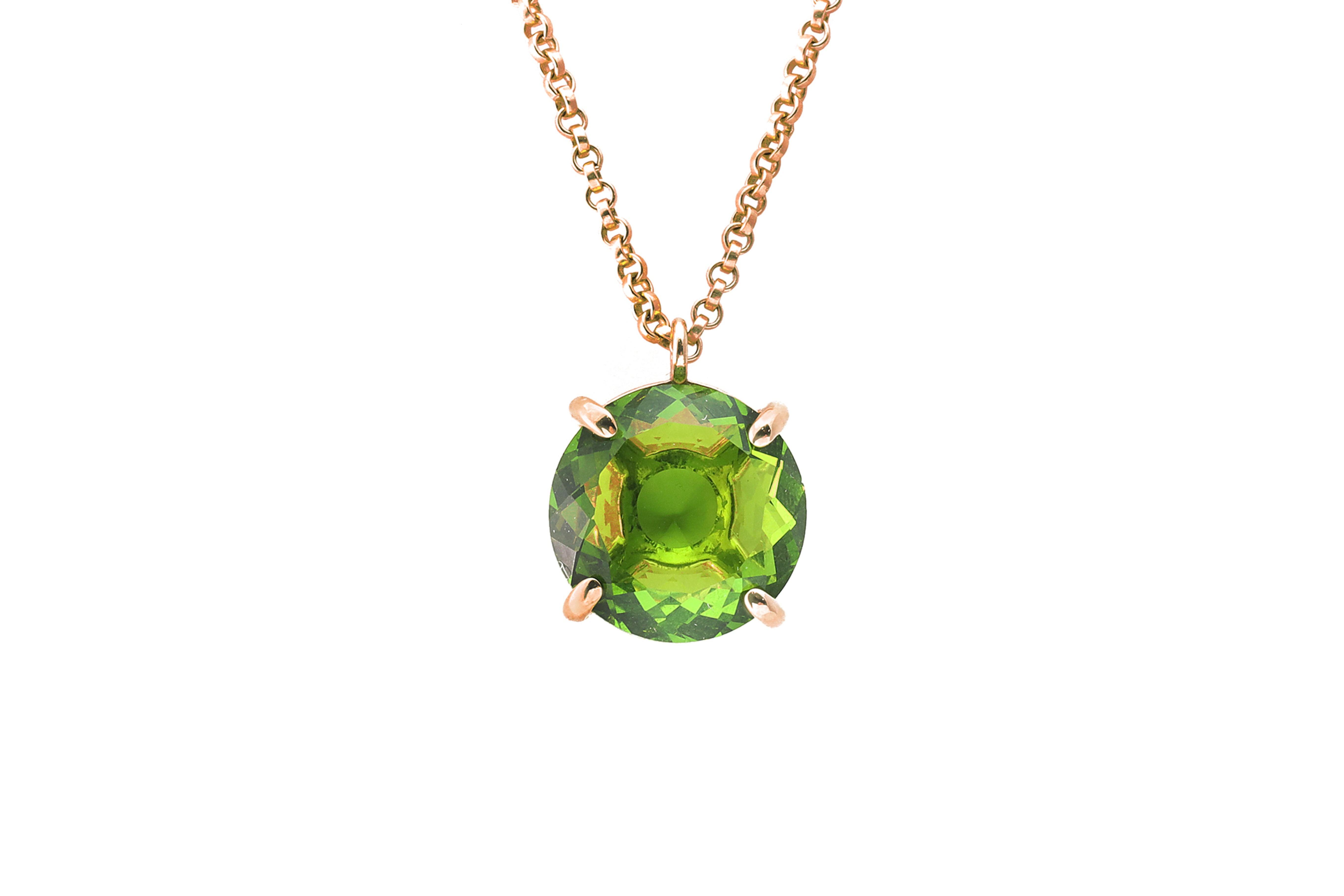 Elegant Peridot Gold Pendant Necklace necklaces Anemone Jewelry