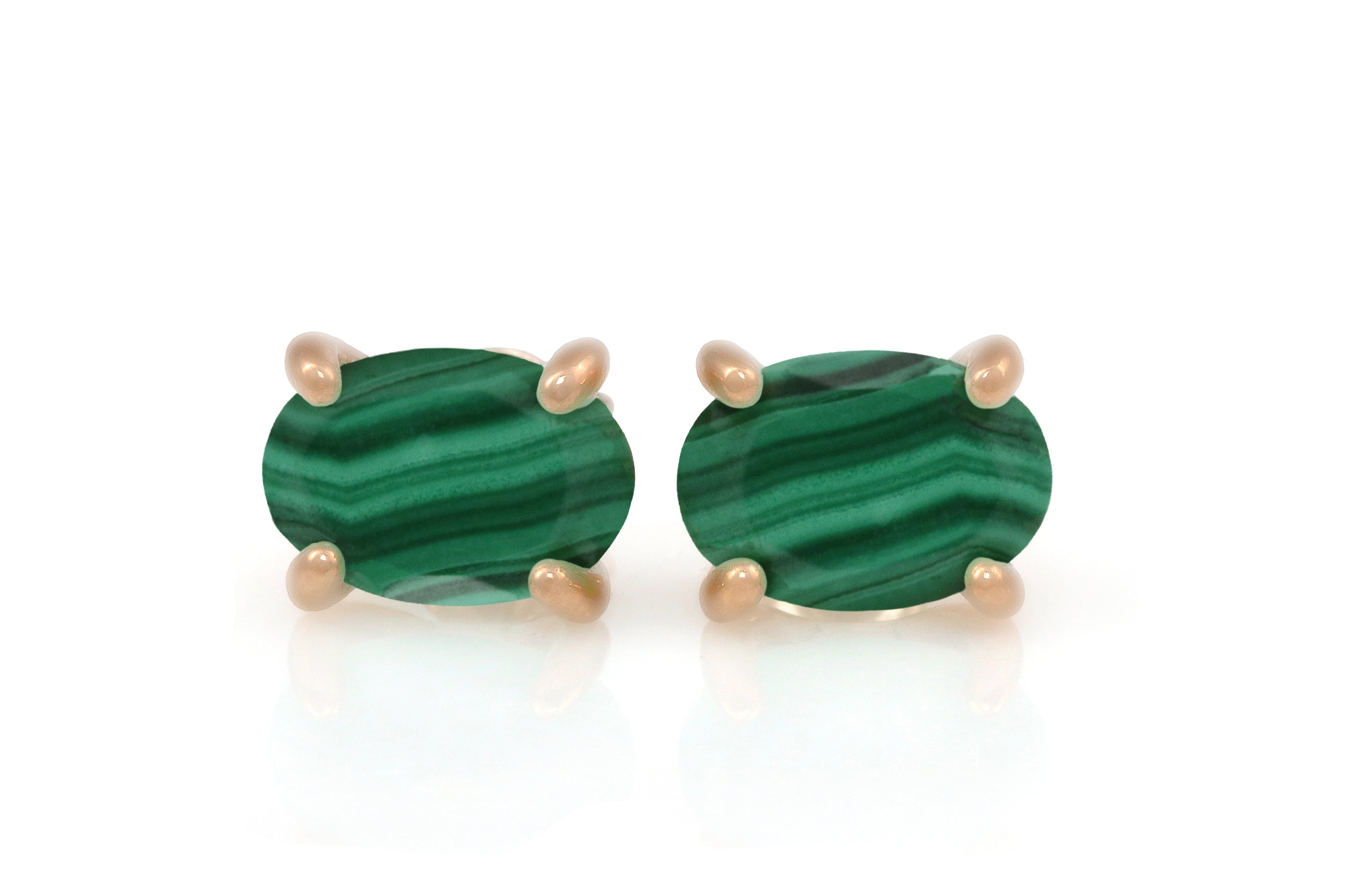 Rose Gold Malachite Earrings Earrings Anemone Unique