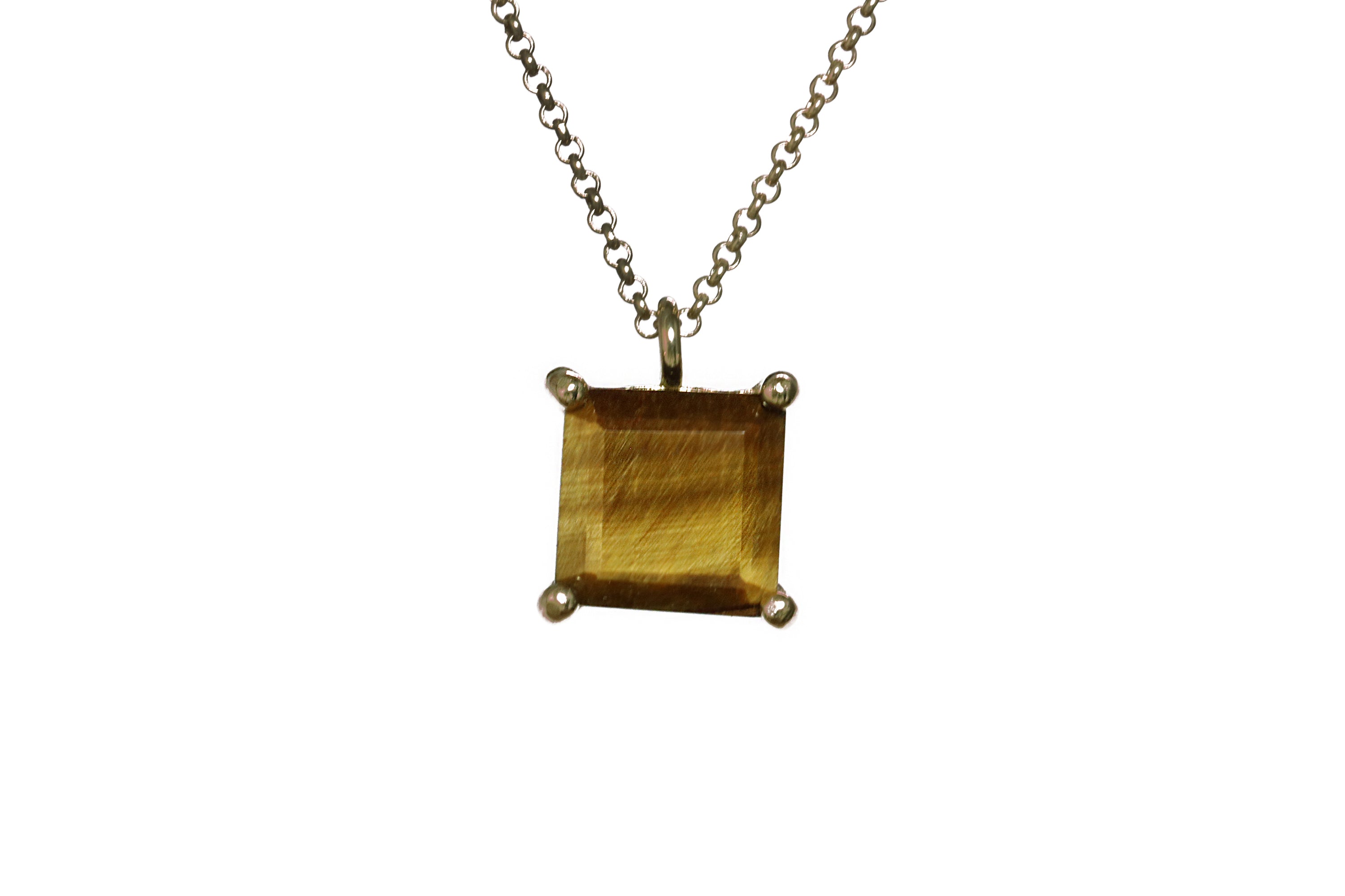 Charming Tiger Eye Necklace in Gold necklaces Anemone Unique
