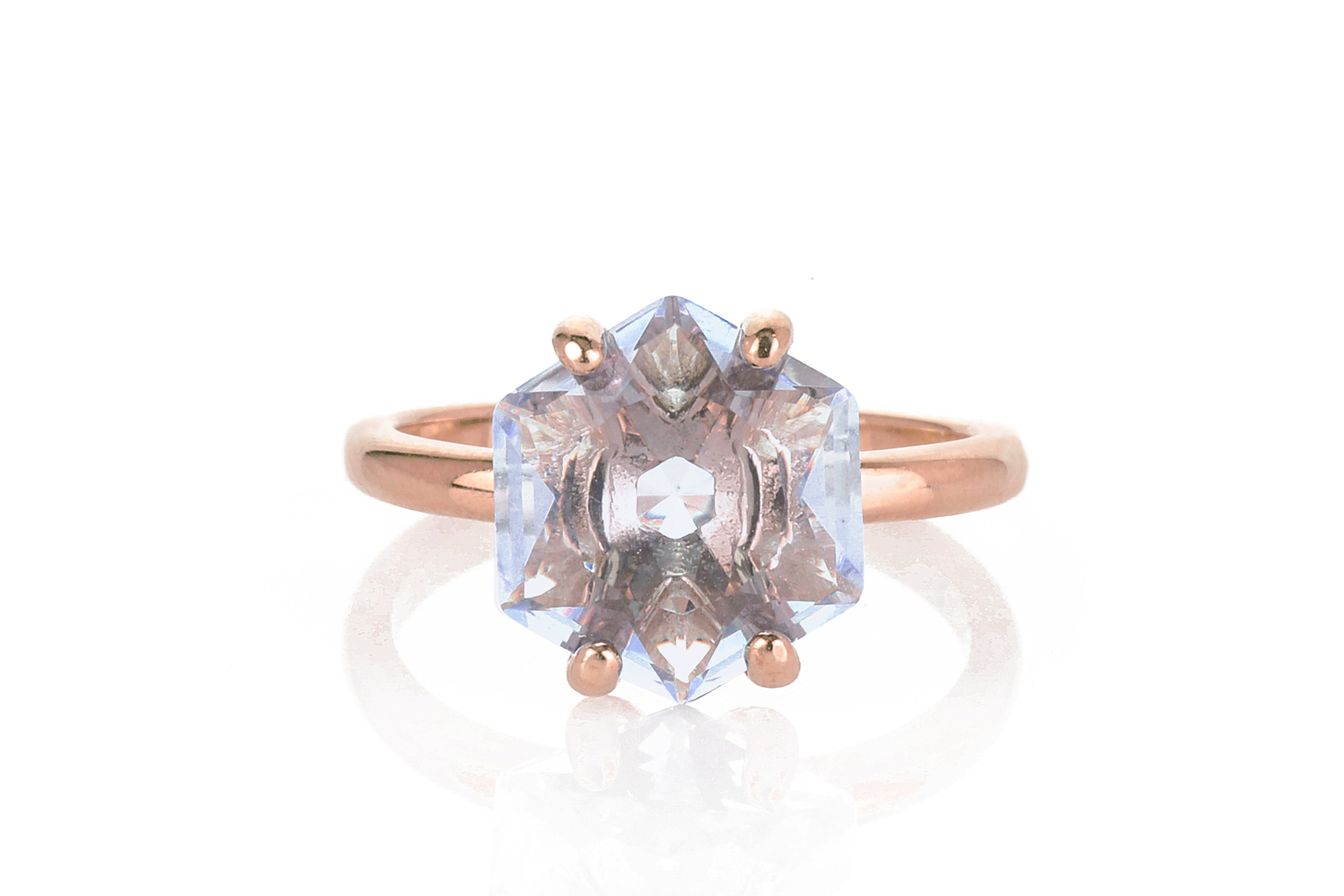 Rose Gold Tanzanite Solitaire Ring Rings Anemone Unique