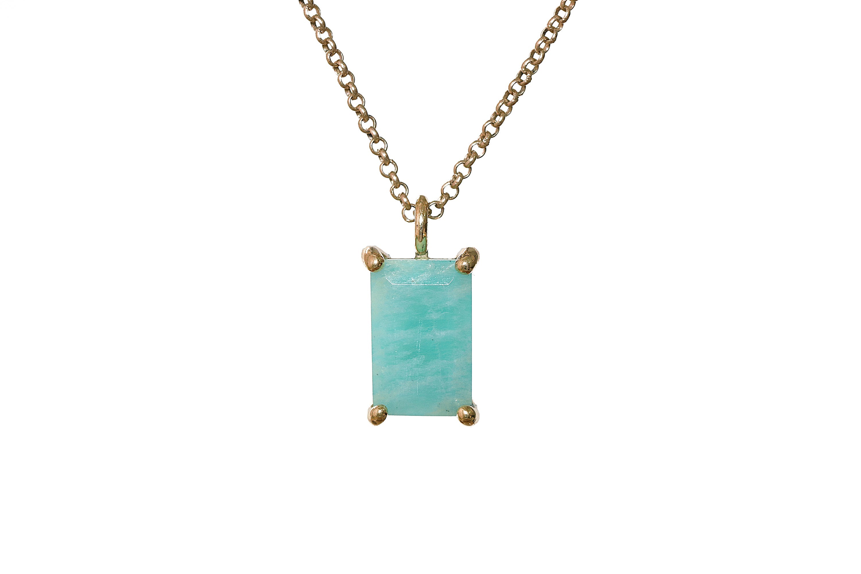 Artisan Amazonite Gold Statement Necklace necklaces Anemone Unique