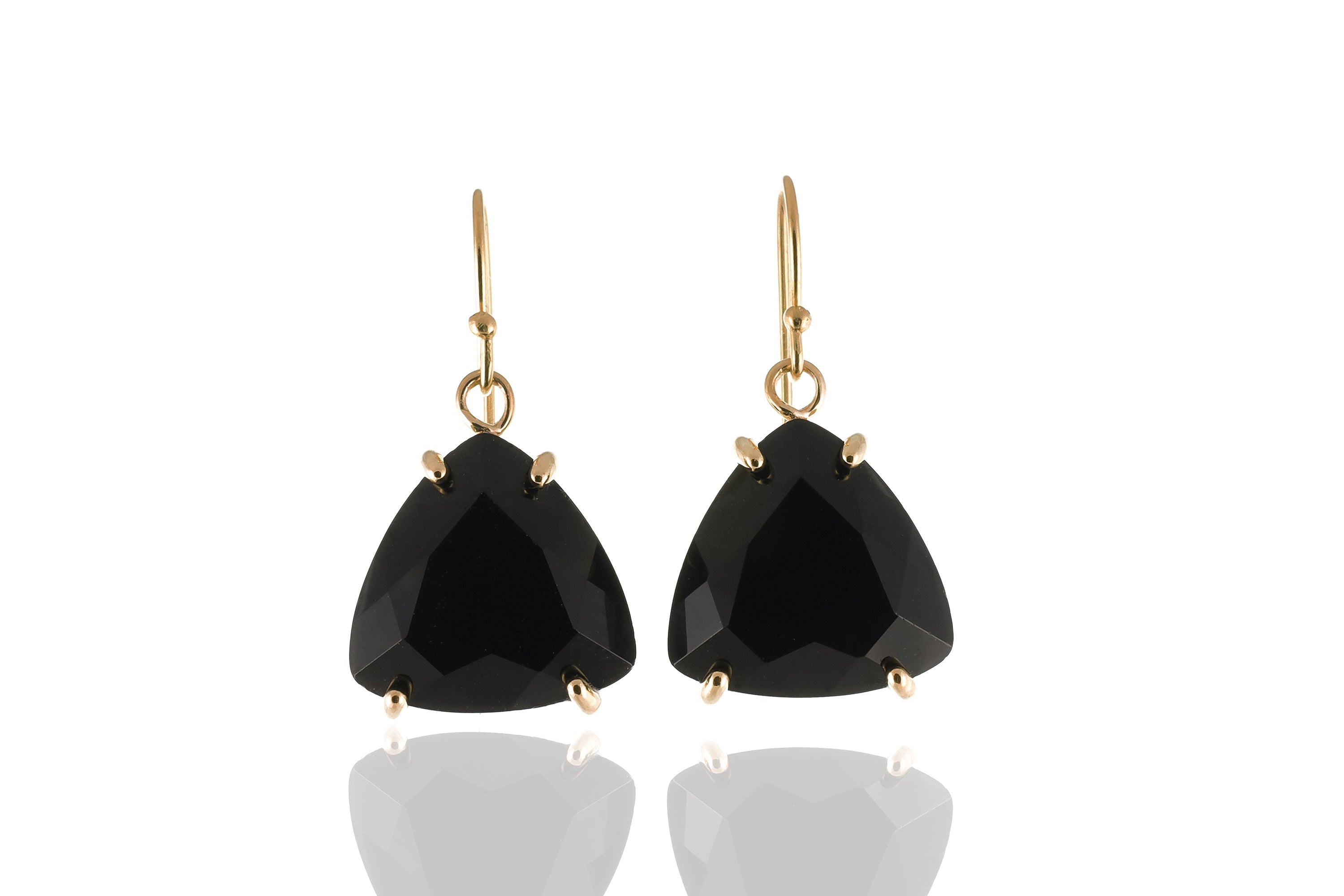 Classic Black Onyx Earrings in 14k Gold Earrings Anemone Jewelry
