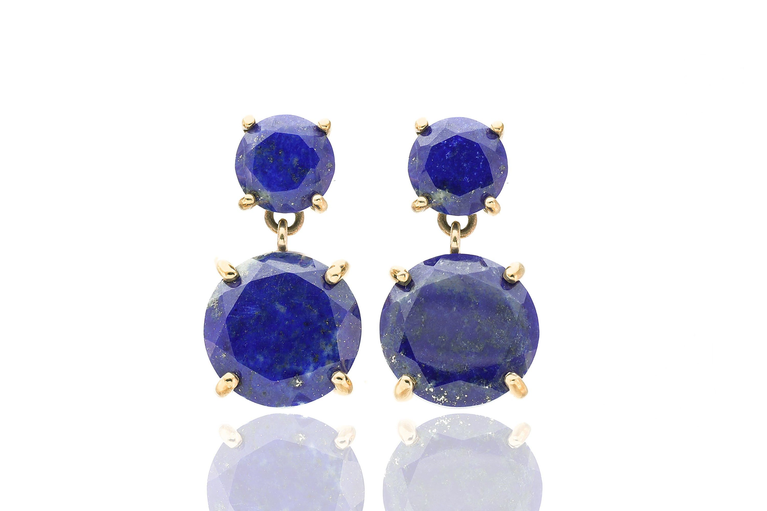 Multi Stone Lapis Lazuli 14k Gold Earrings Earrings Anemone Jewelry