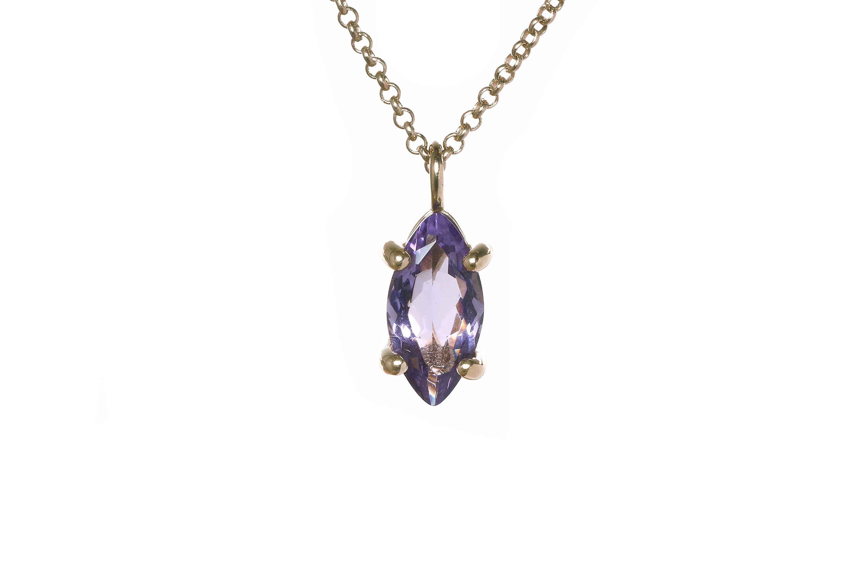 Dainty Amethyst Gem Necklace in Gold necklaces Anemone Unique