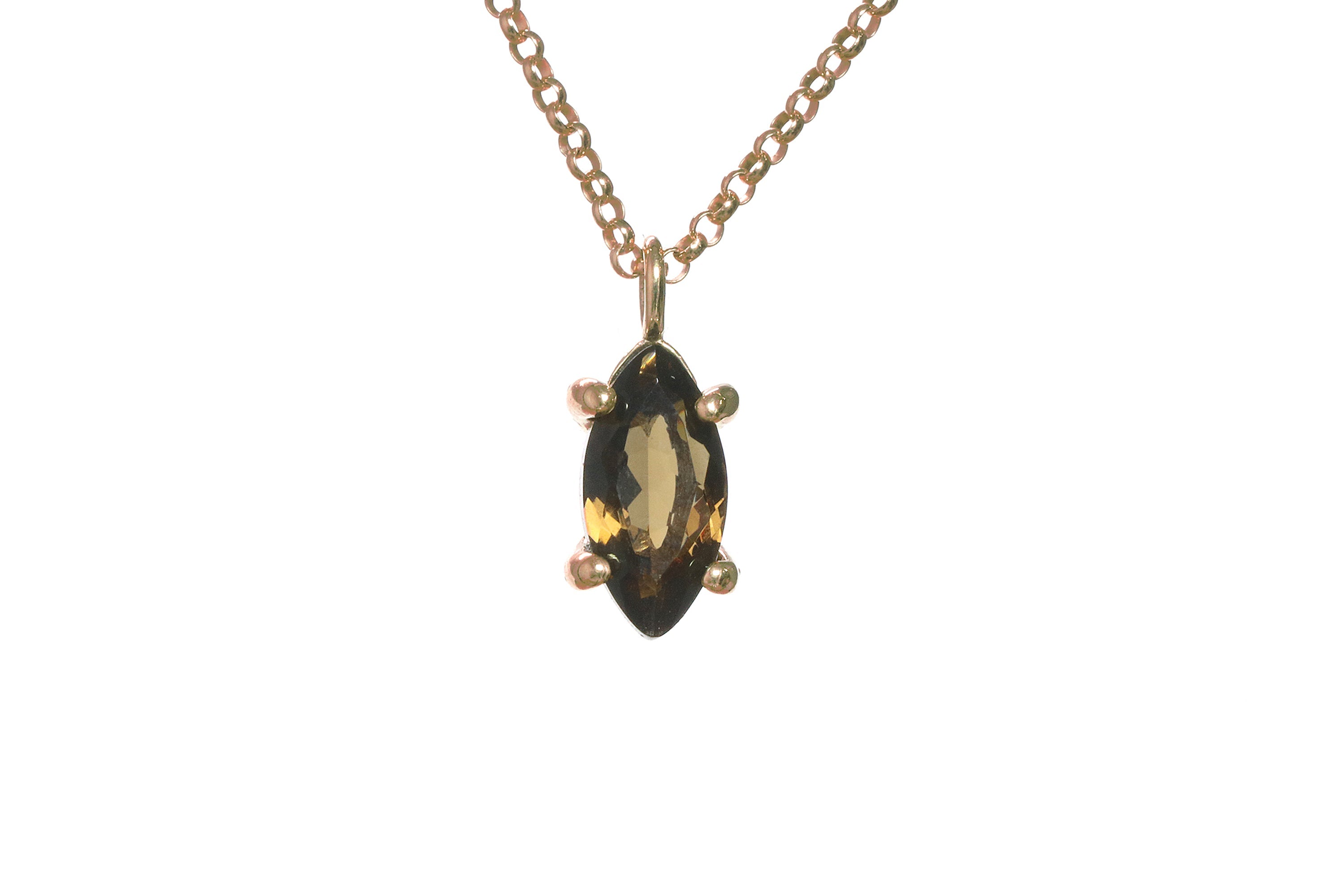 Smoky Quartz Gold Filled Gemstone Necklace necklaces Anemone Unique