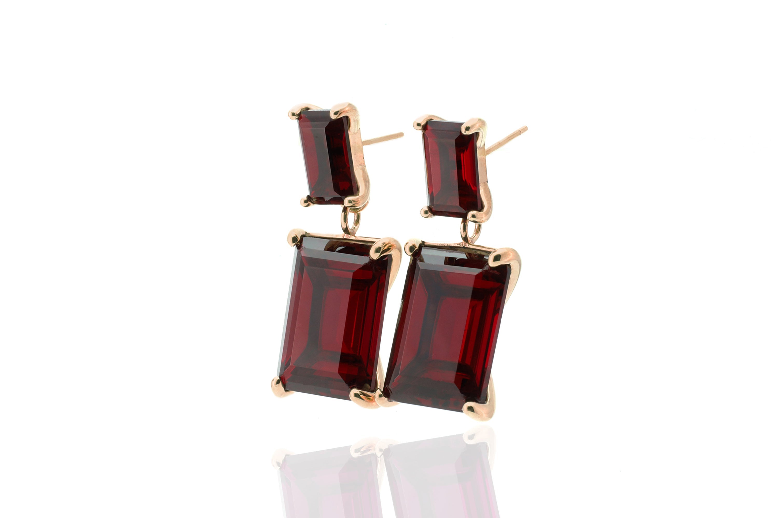 Garnet Dangle Gold Filled Multi-Stone Earrings Earrings Anemone Jewelry