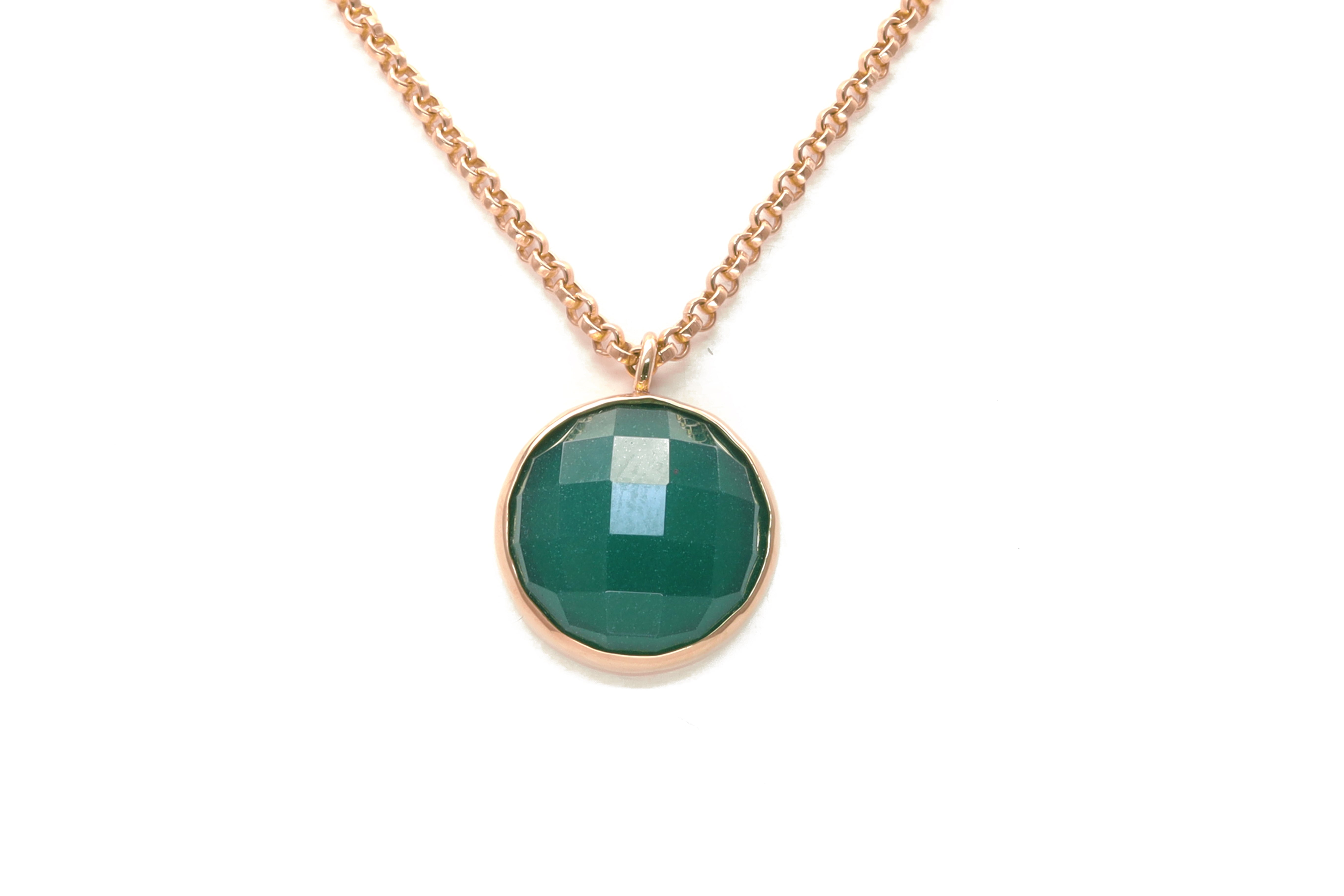 Green Onyx Pendant 14k Gold Long Necklace necklaces Anemone Limited