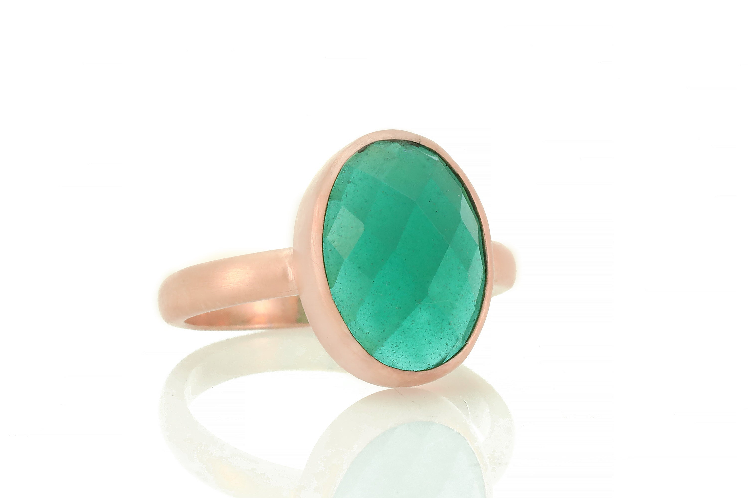 Elegant Oval Cut Green Onyx Gold Ring Rings Anemone Limited