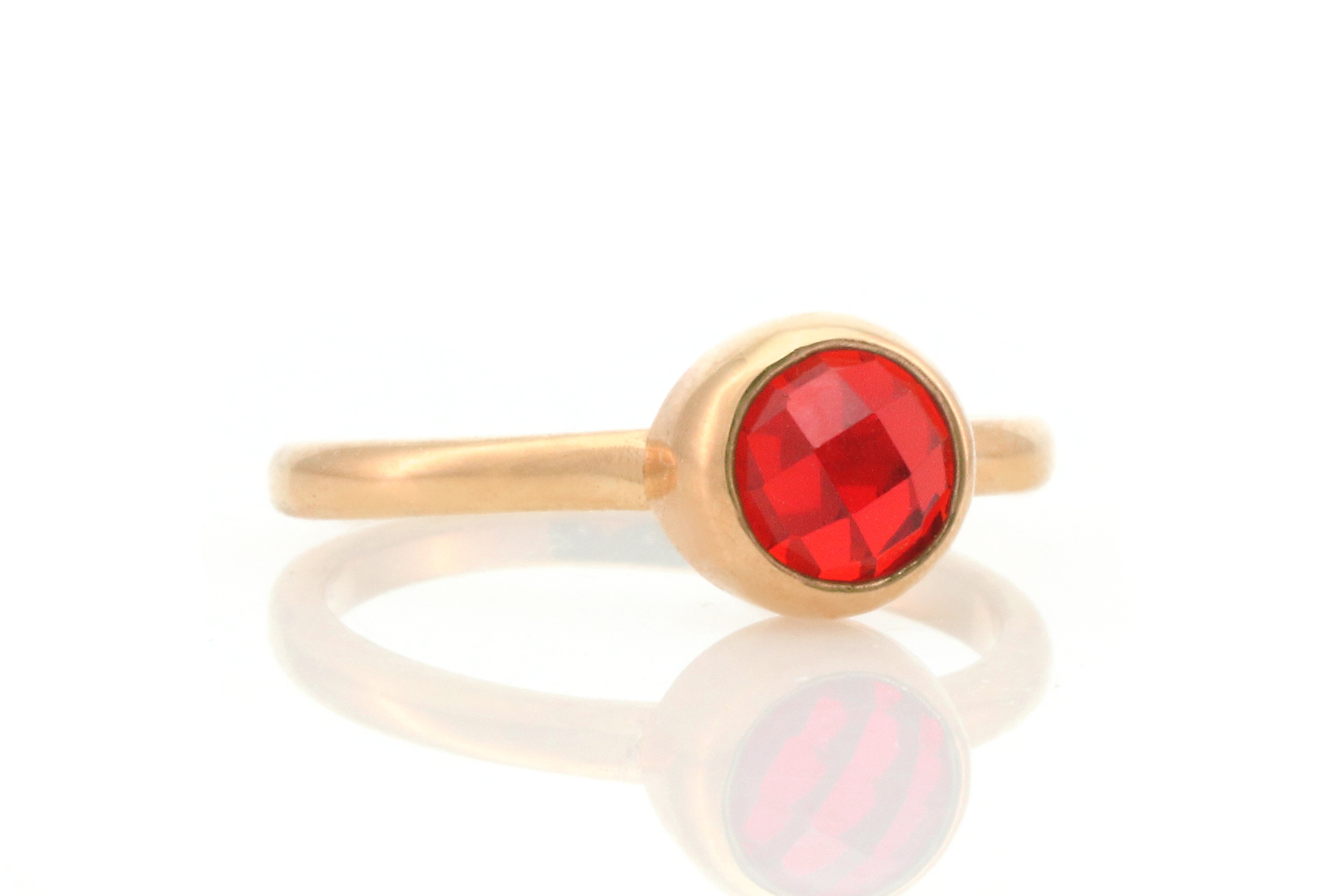 Minimalist Simple Gold Bezel Set Ruby Ring Rings Anemone Limited