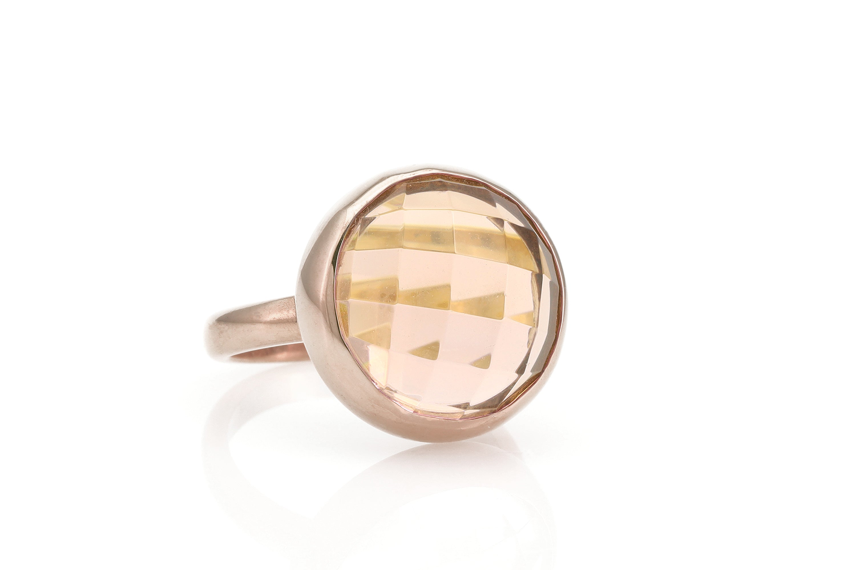 Morganite Bezel Set Gold Filled Round Ring Rings Anemone Limited