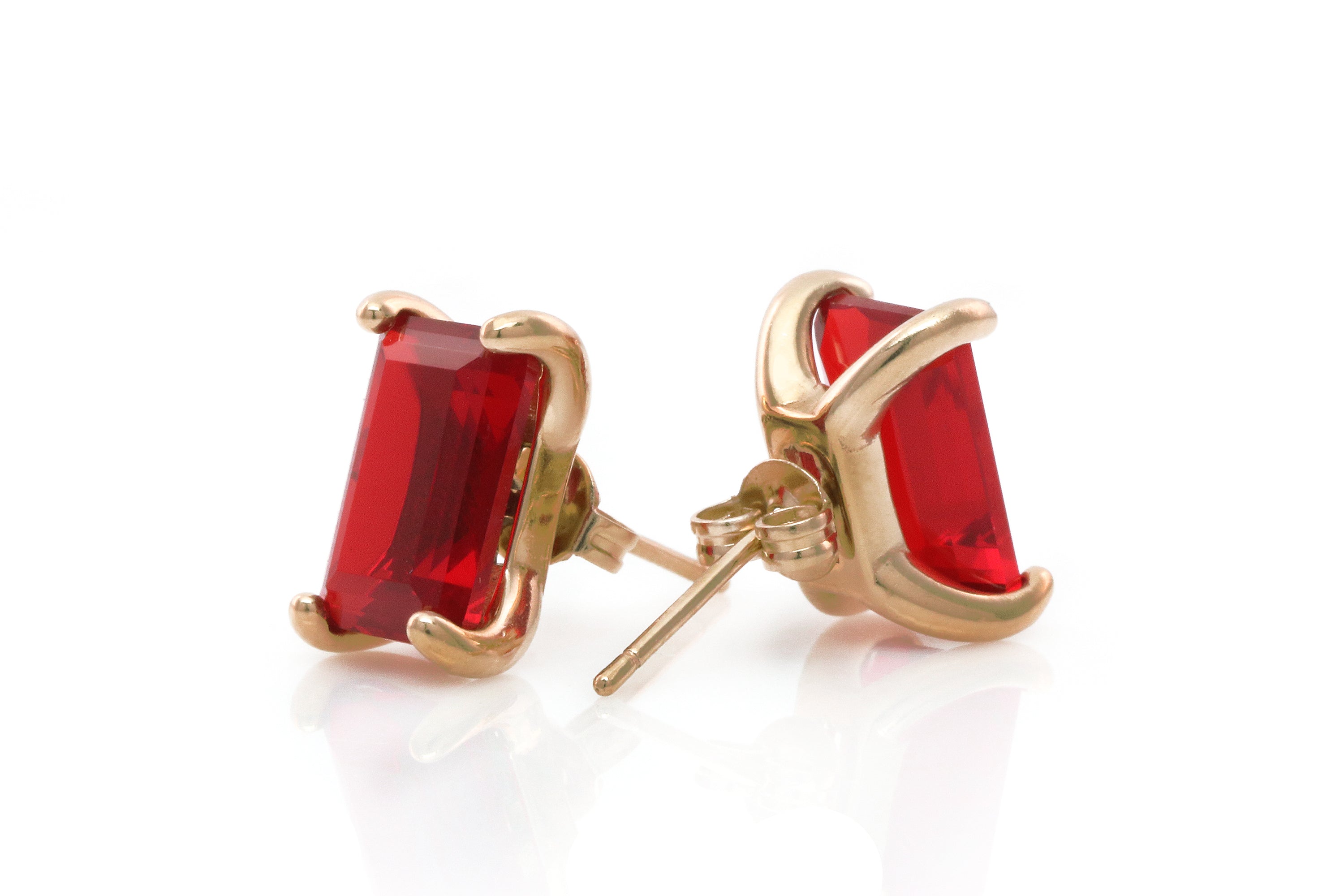 Exquisite Ruby Gold Earrings in Gold Earrings Anemone Unique
