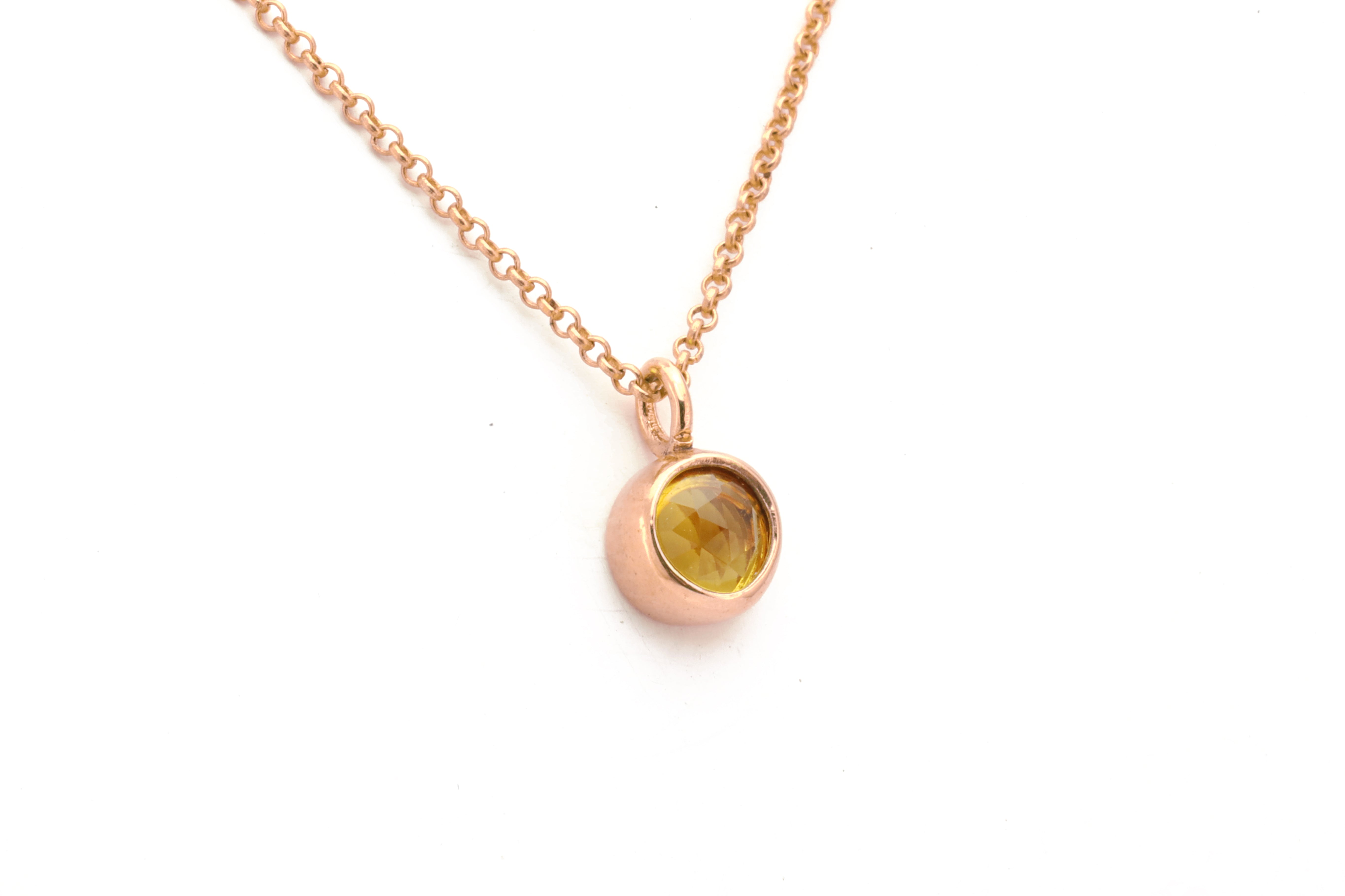 Citrine Pendant Necklace in Gold Bezel Setting necklaces Anemone Limited