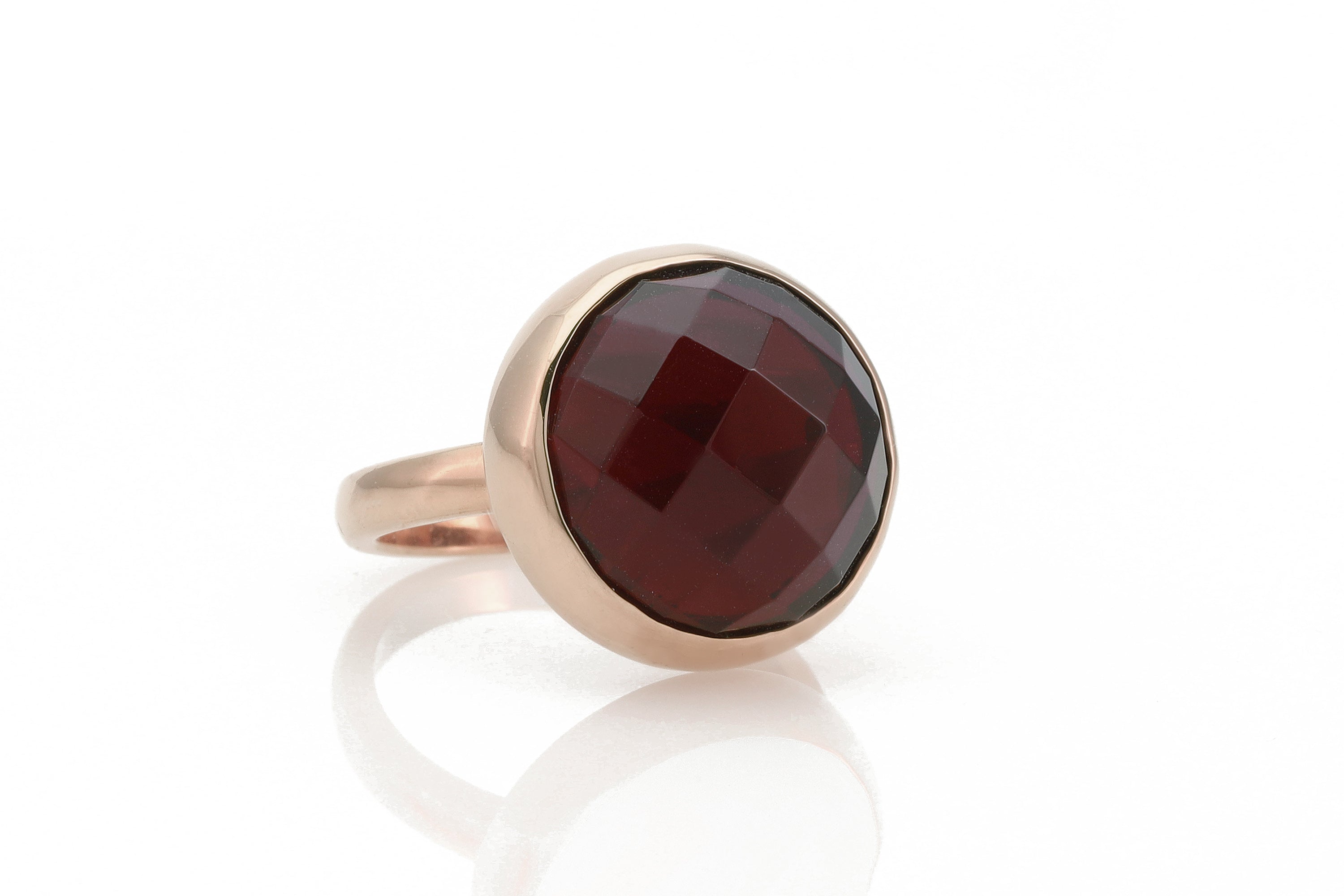 Delicate Garnet Bezel Set Gold Stackable Ring Rings Anemone Limited