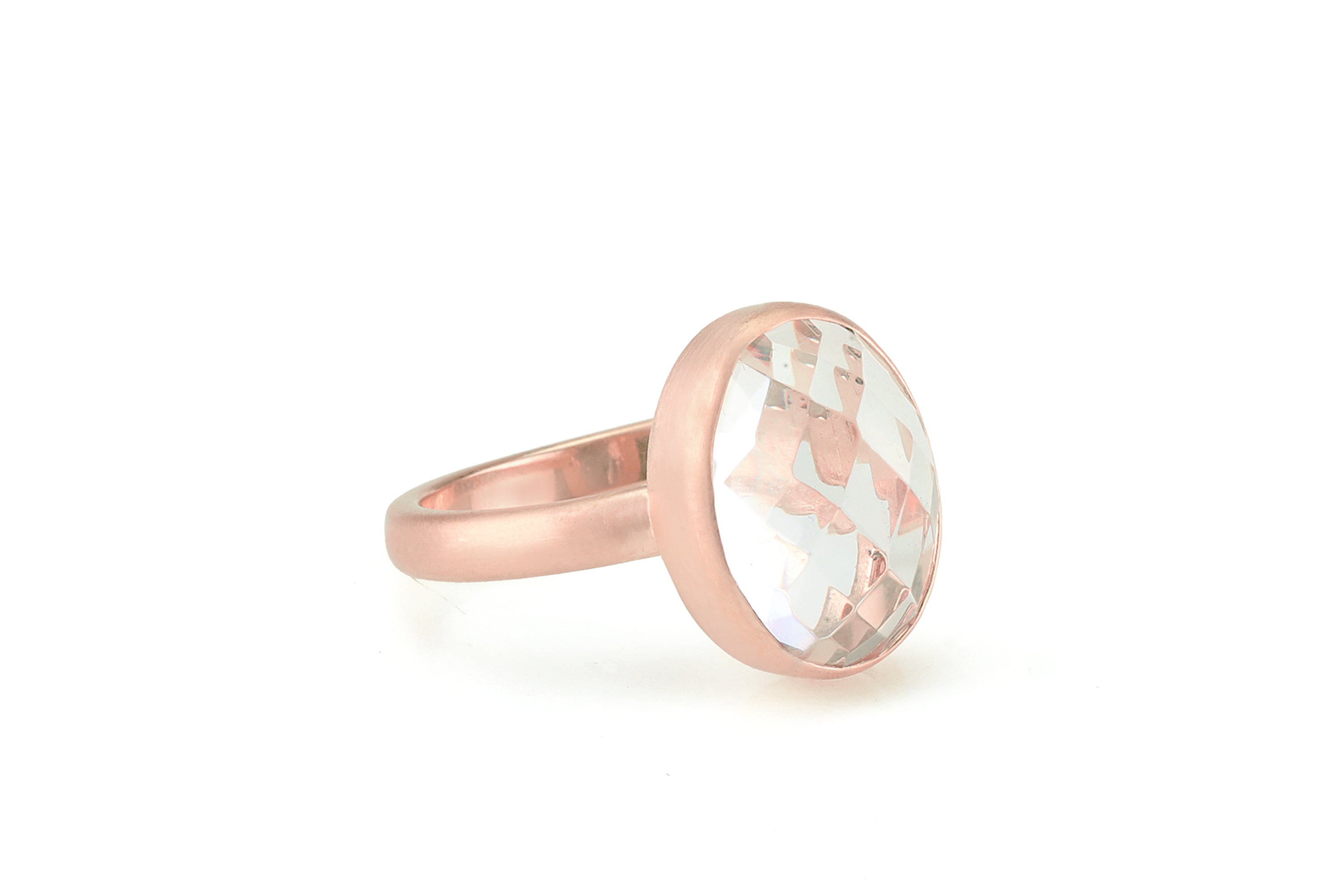 Crystal Quartz Oval Gemstone Gold Ring Rings Anemone Limited