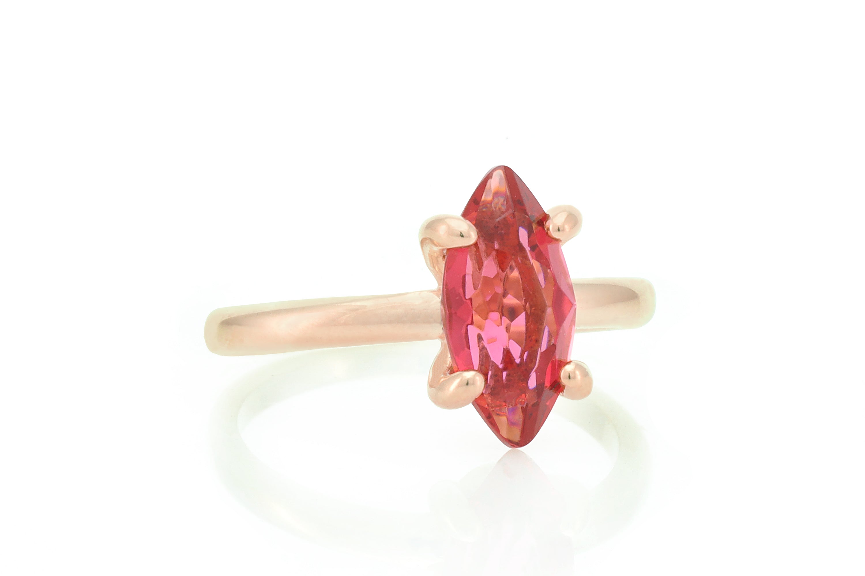 Vertical Setting Pink Tourmaline Solid Gold Ring Rings Anemone Unique