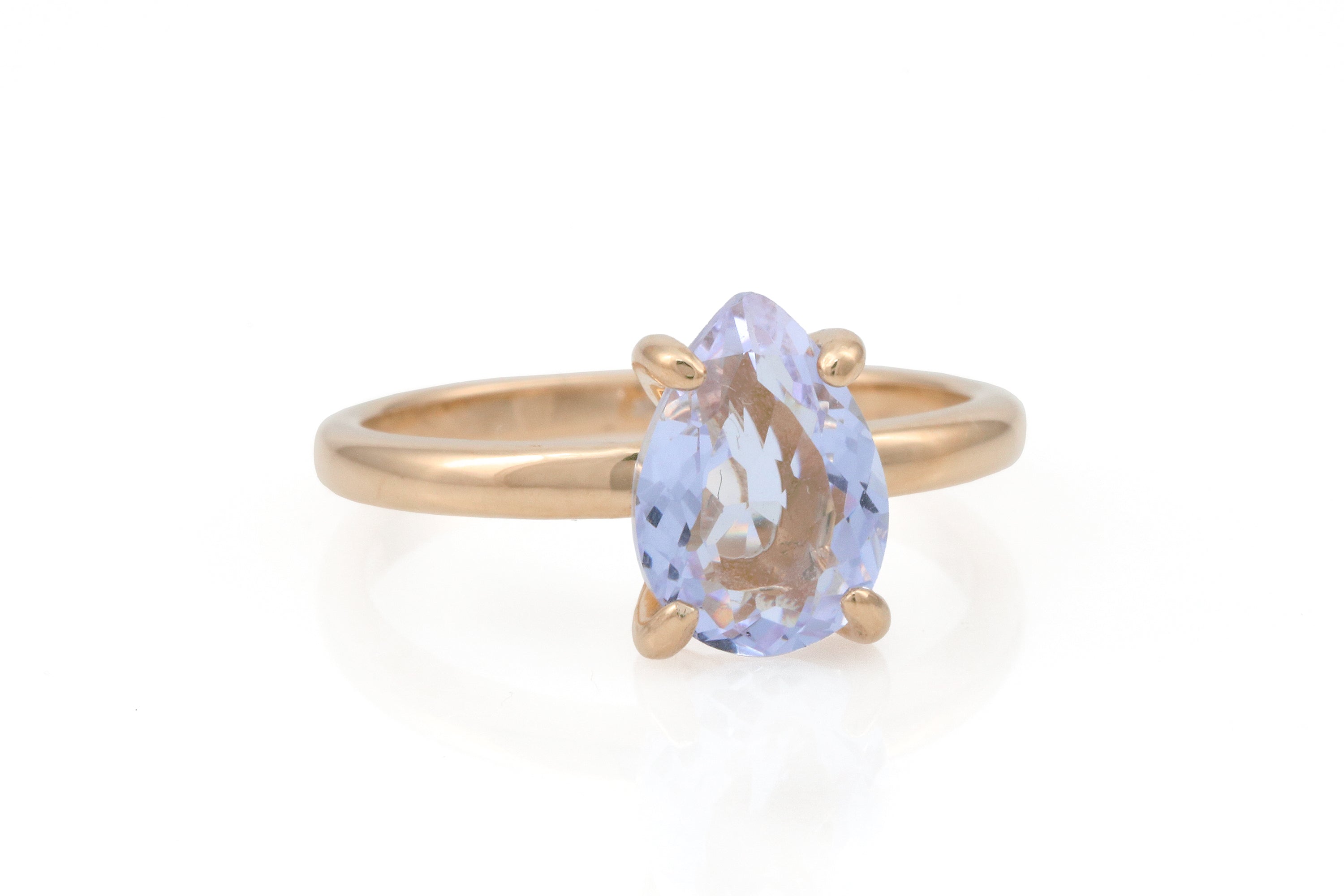 Solitaire Pear Tanzanite Ring in Gold Rings Anemone Unique