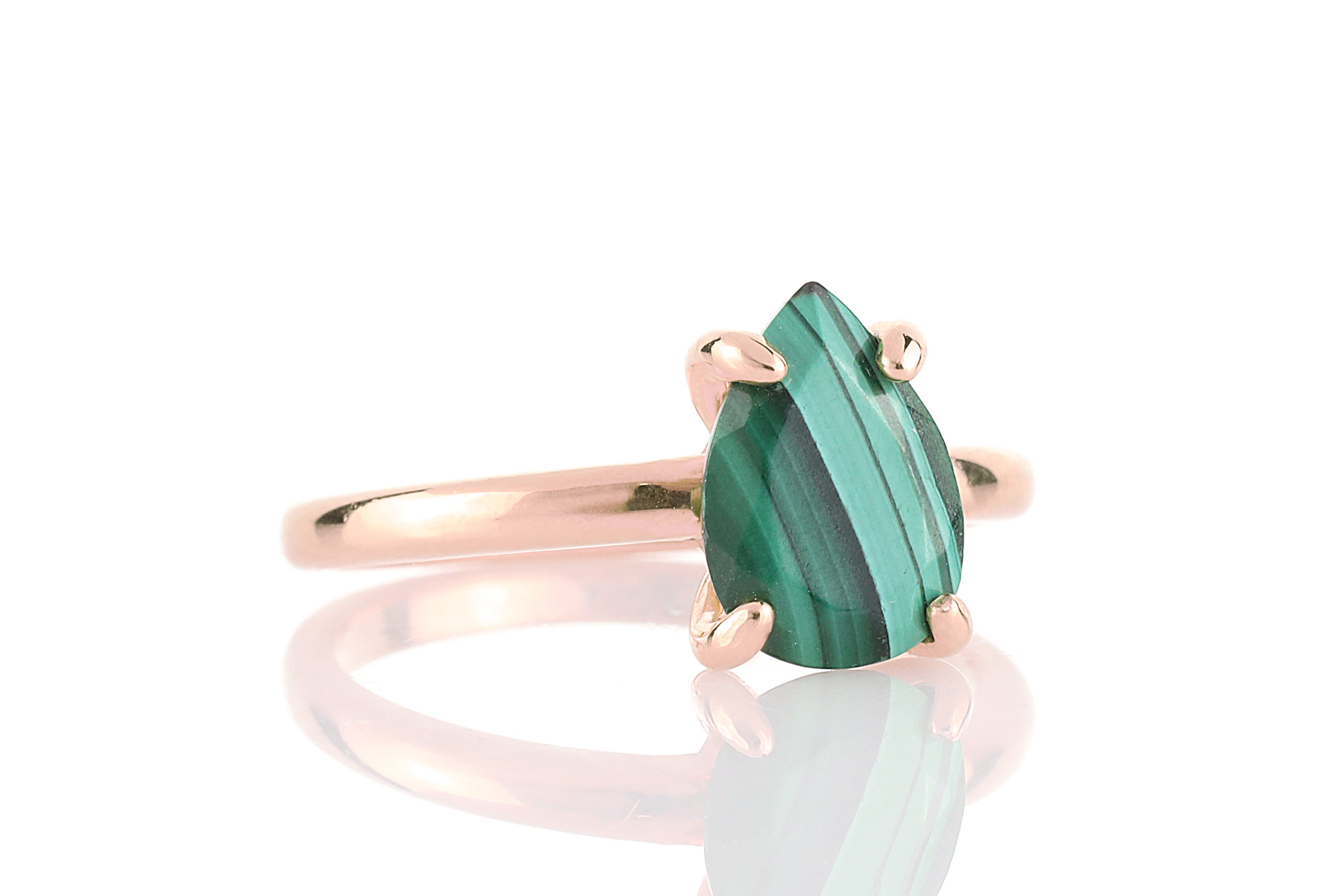 Fab Malachite Ring in Custom Gold Band Rings Anemone Unique
