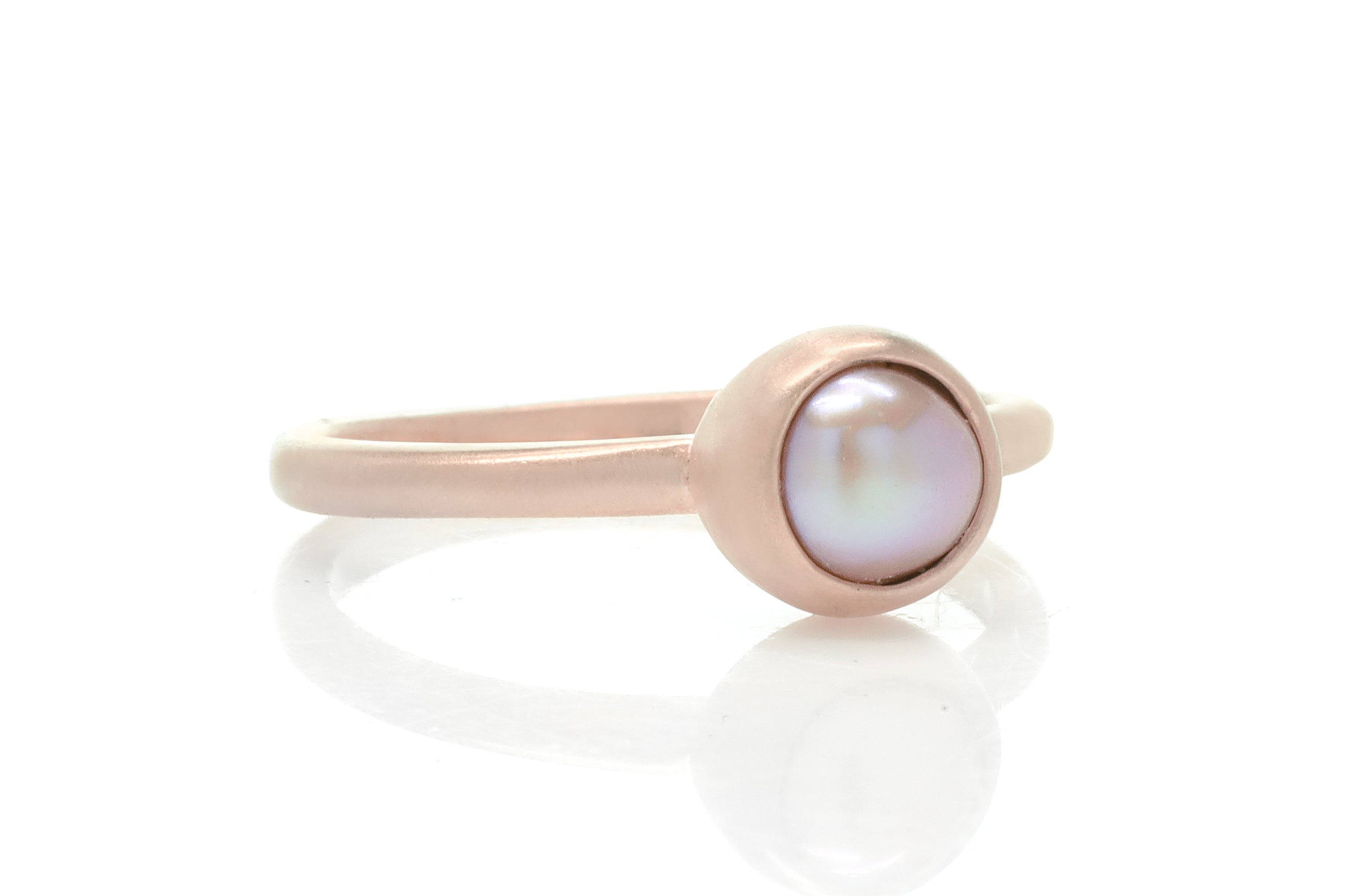 Pink Freshwater Pearl Gold Bezel Ring Rings Anemone Limited