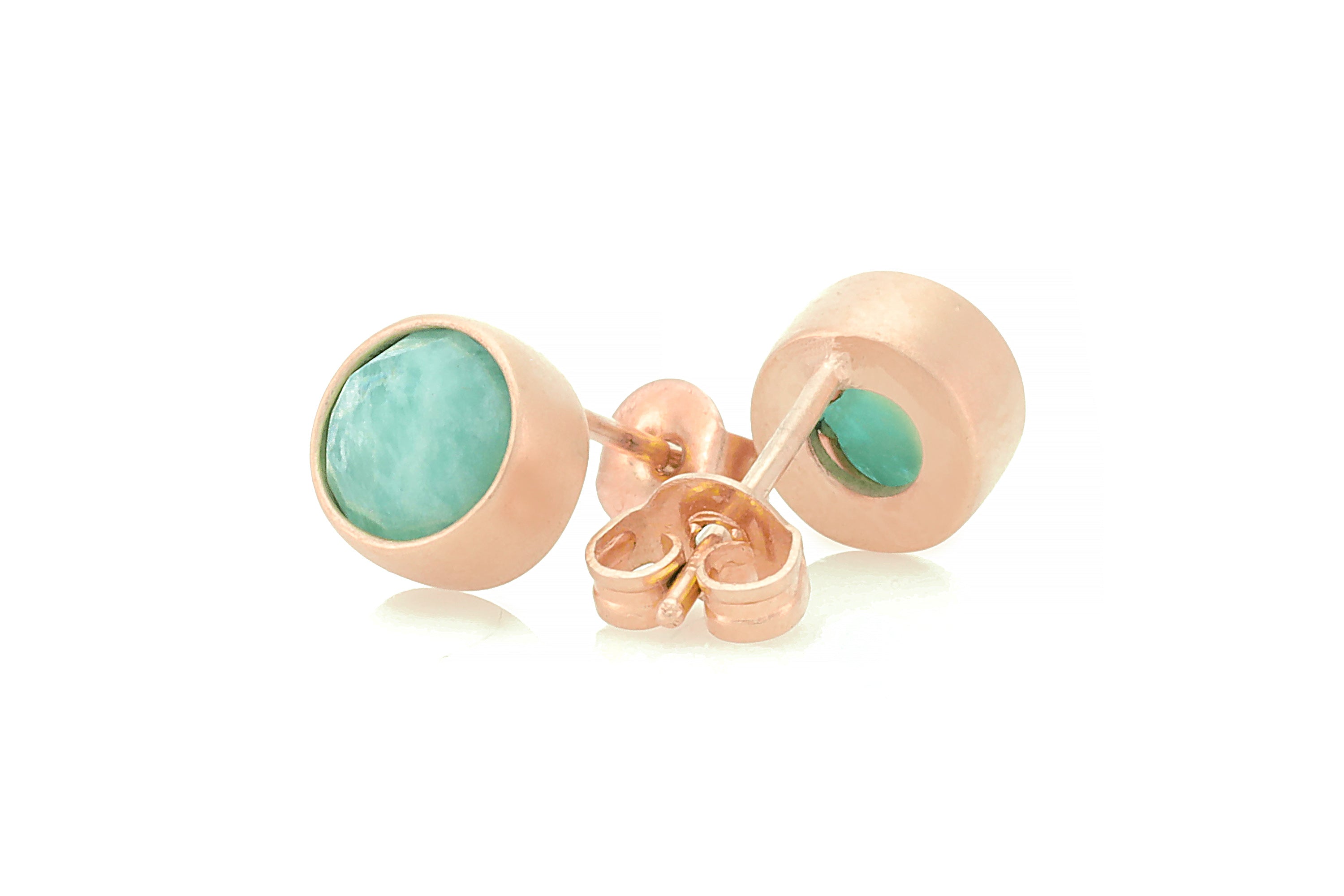 Dainty 14k Gold Amazonite Stud Earrings Earrings Anemone Limited