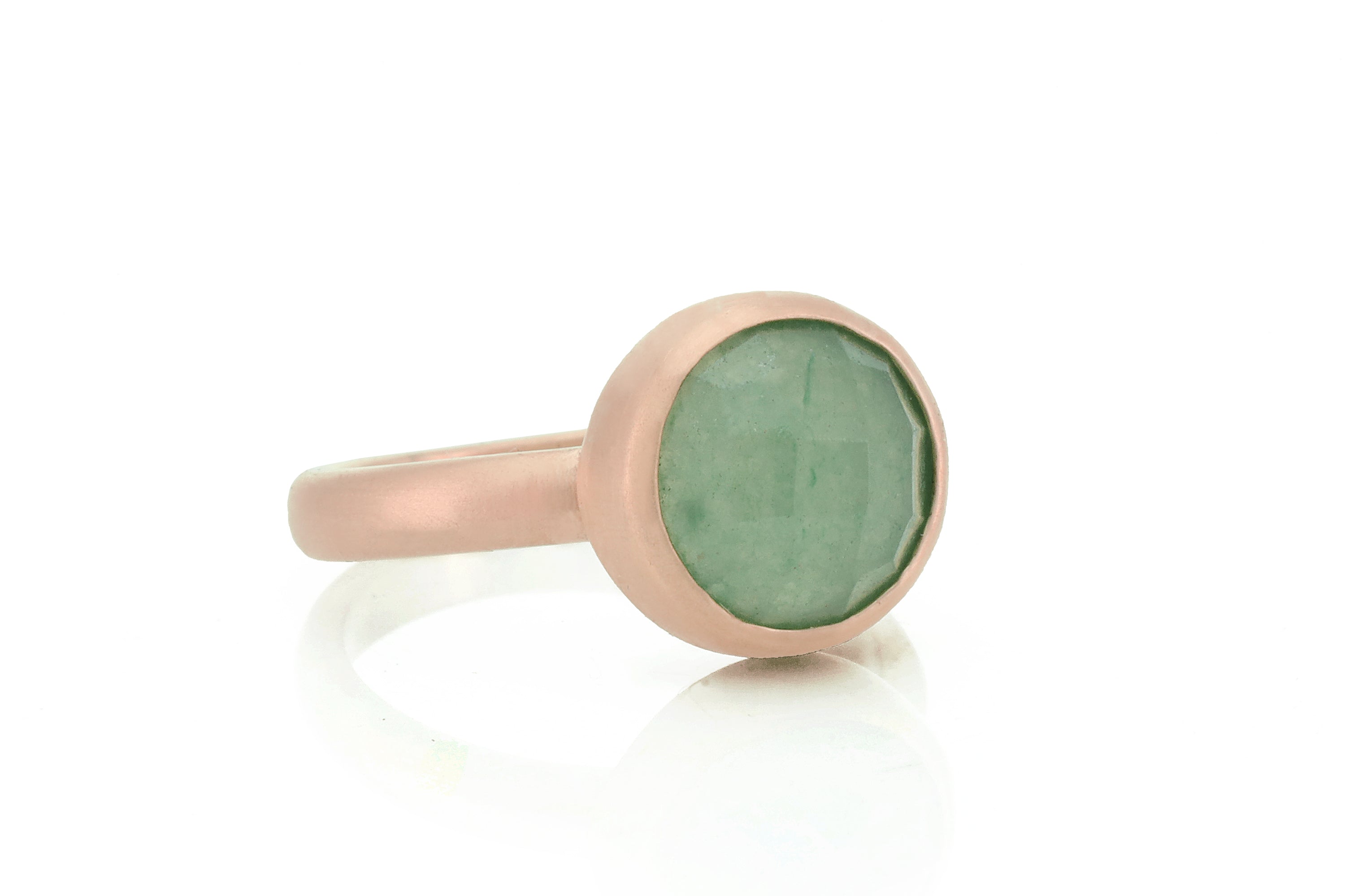 10mm Green Aventurine Round Gold Ring Rings Anemone Limited