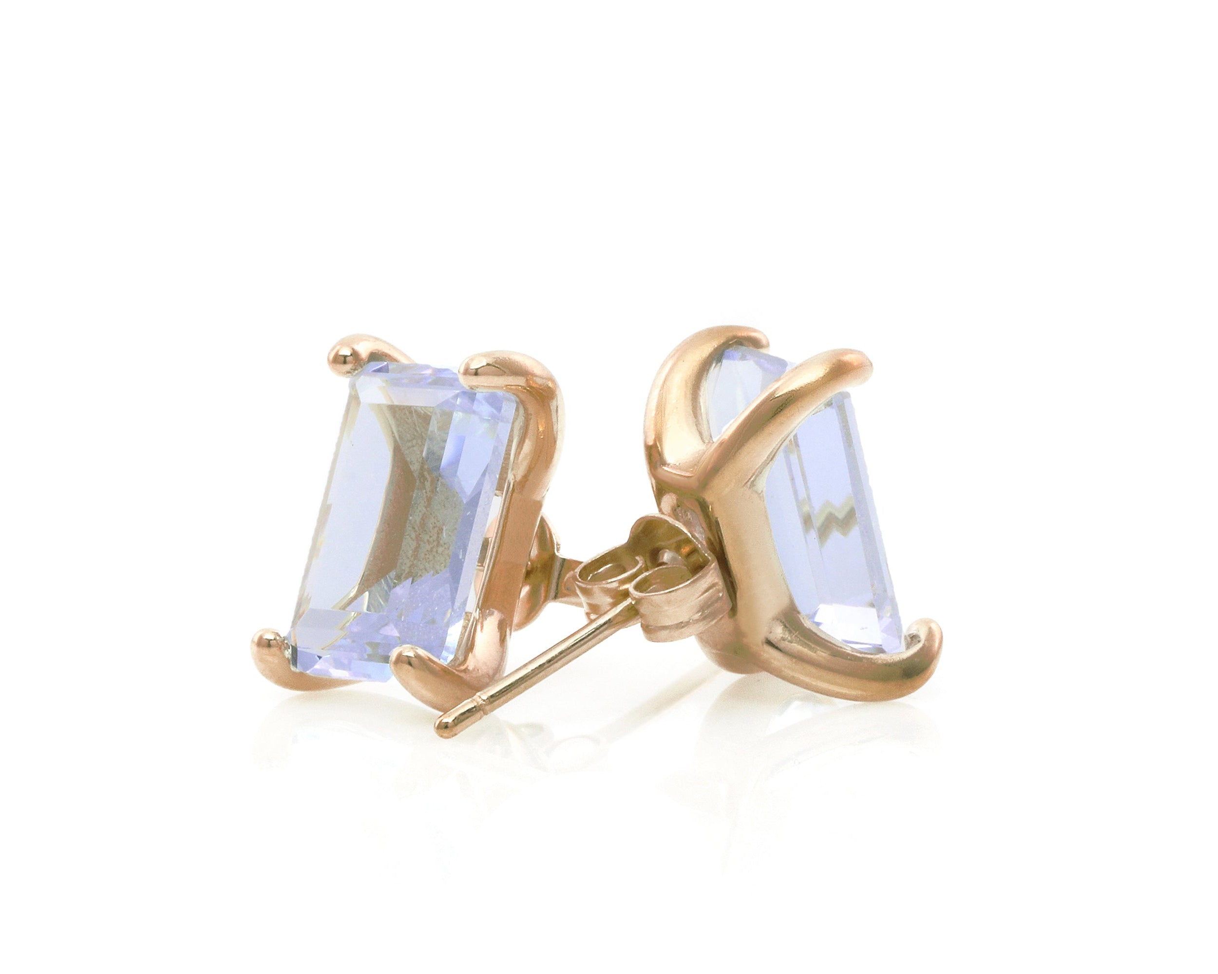 Elegant Luster Tanzanite Gold Earrings Earrings Anemone Unique