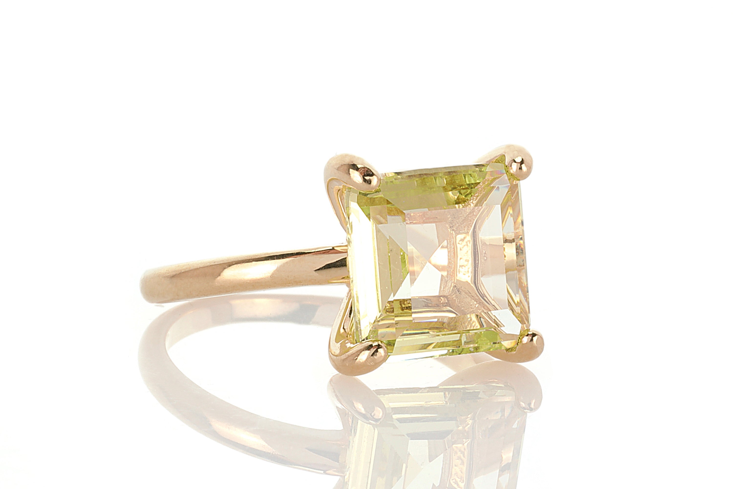 Rose Gold Lemon Quartz Ring Rings Anemone Unique